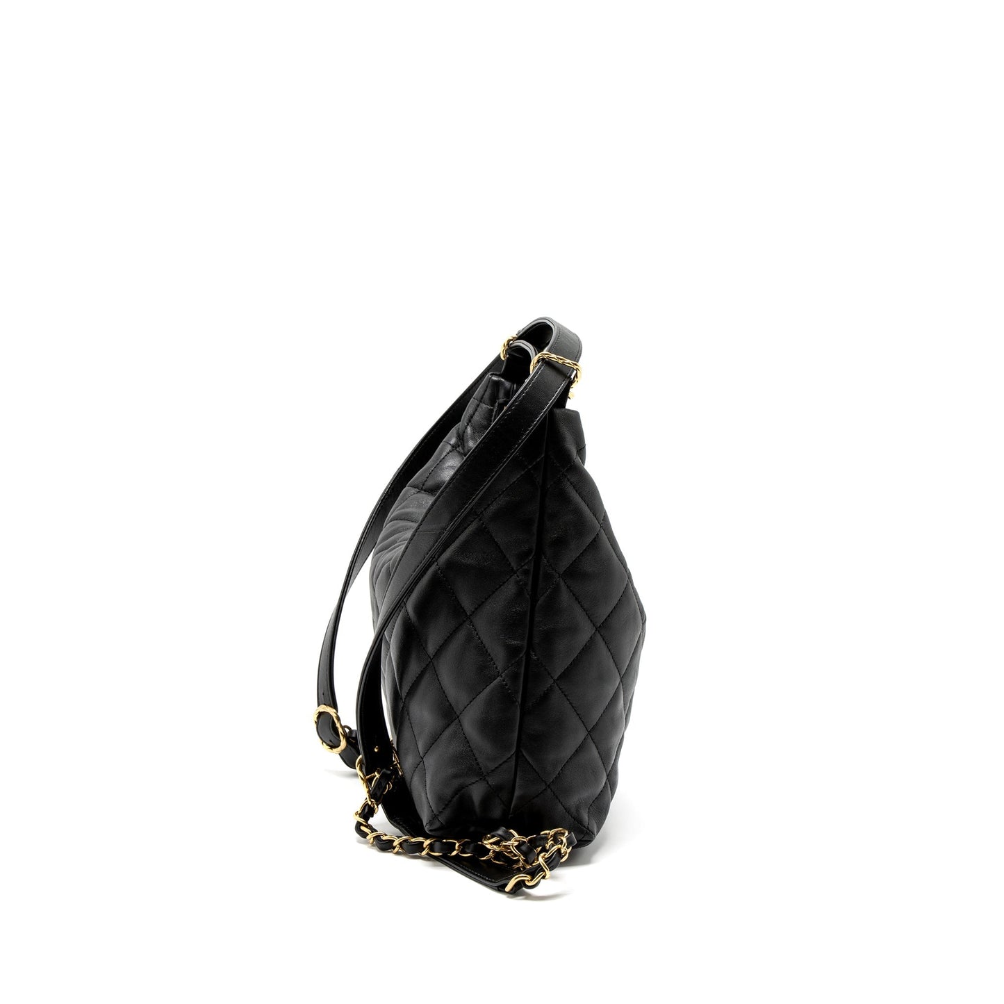 Chanel 22B Hobo Lambskin Brushed GHW Microchip Black Shoulder Bag