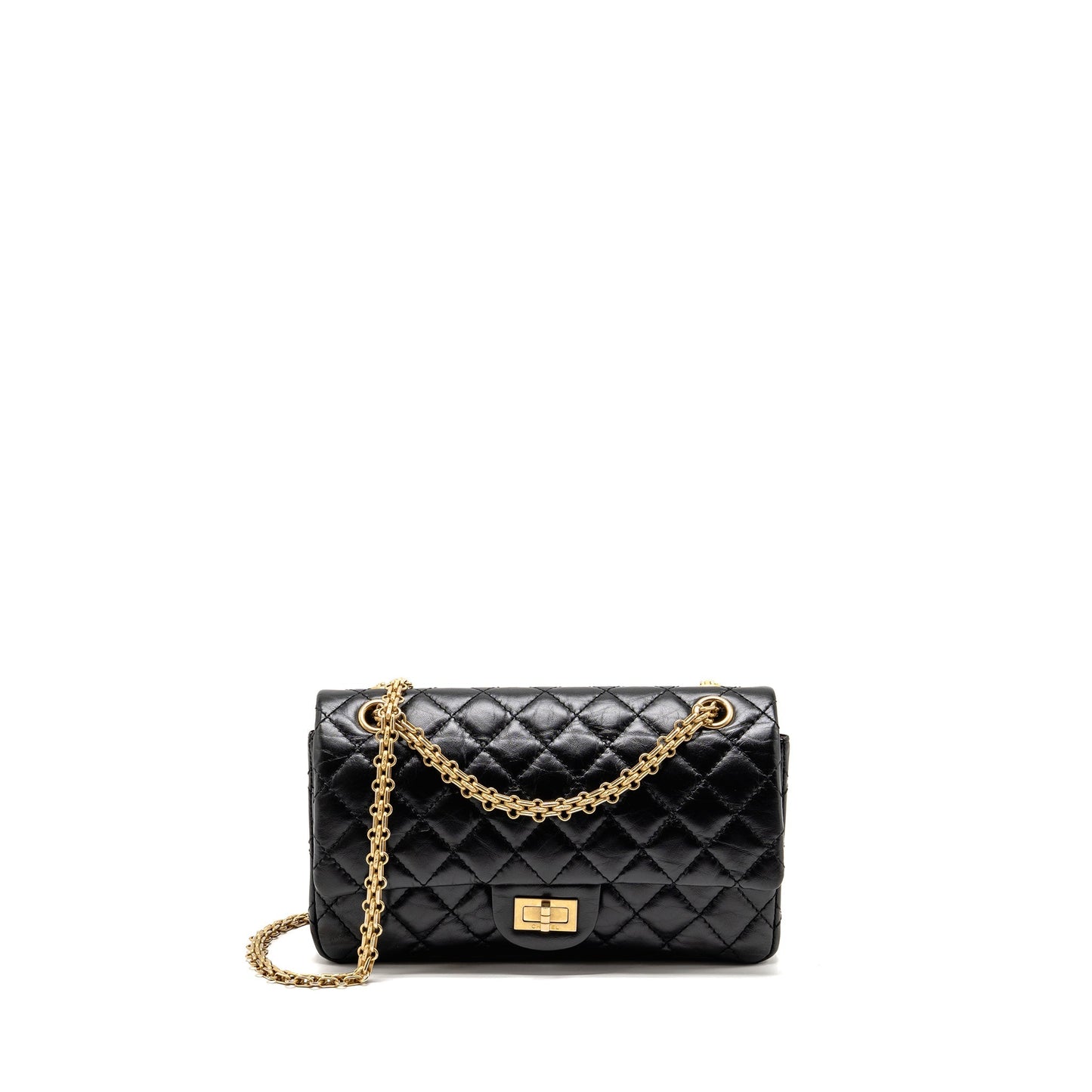 Chanel 2.55 Reissue Flap Aged Calfskin GHW Black Small Shoulder Bag Ghw 3