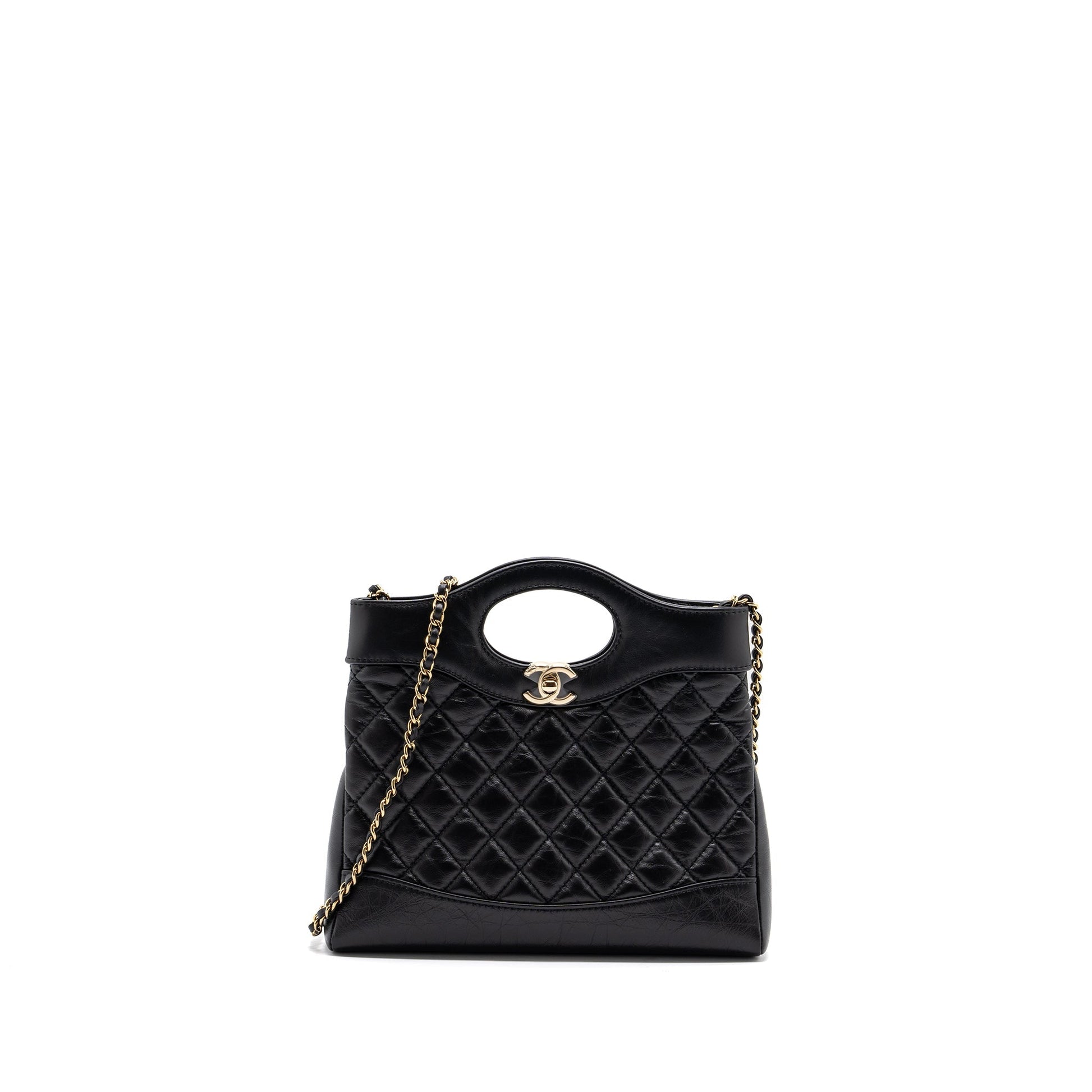 Chanel 23A 31 Calfskin LGHW Microchip Black Mini Bag Black Lghwmicrochip