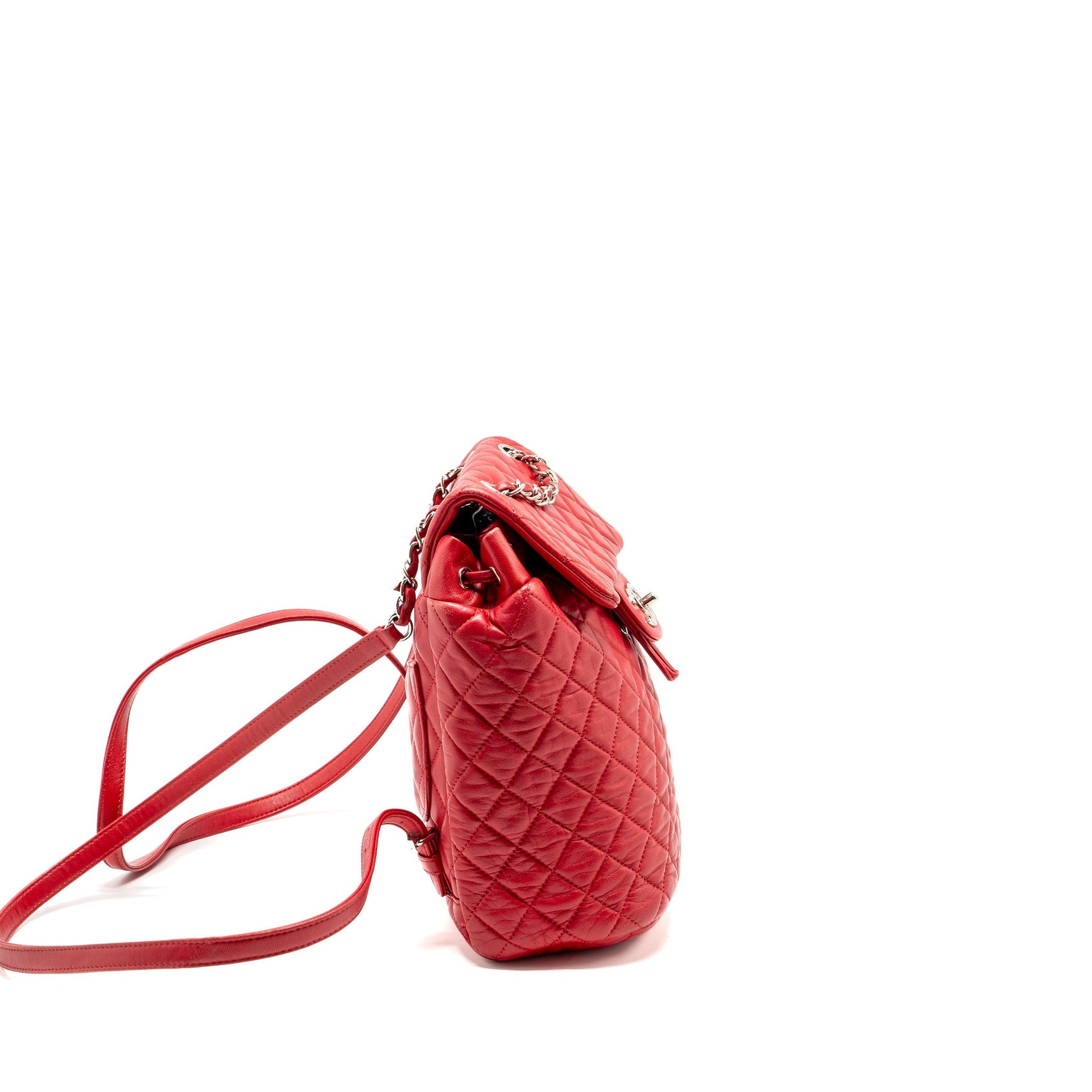 Chanel Urban Spirit Quilted Backpack Lambskin LGHW Red Small