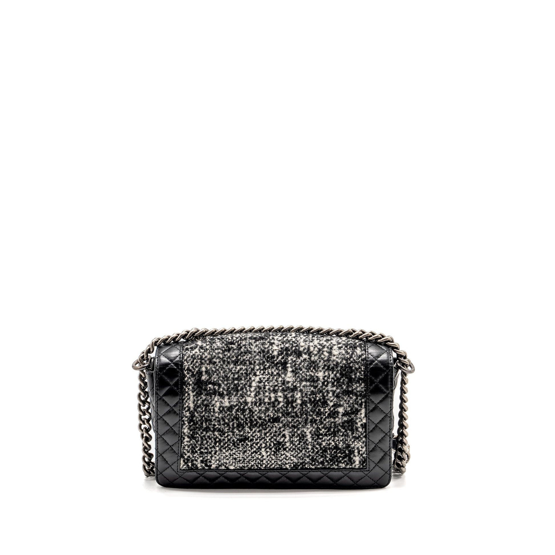 Chanel Multi Boy Calfskin Tweed SHW Black Handbag