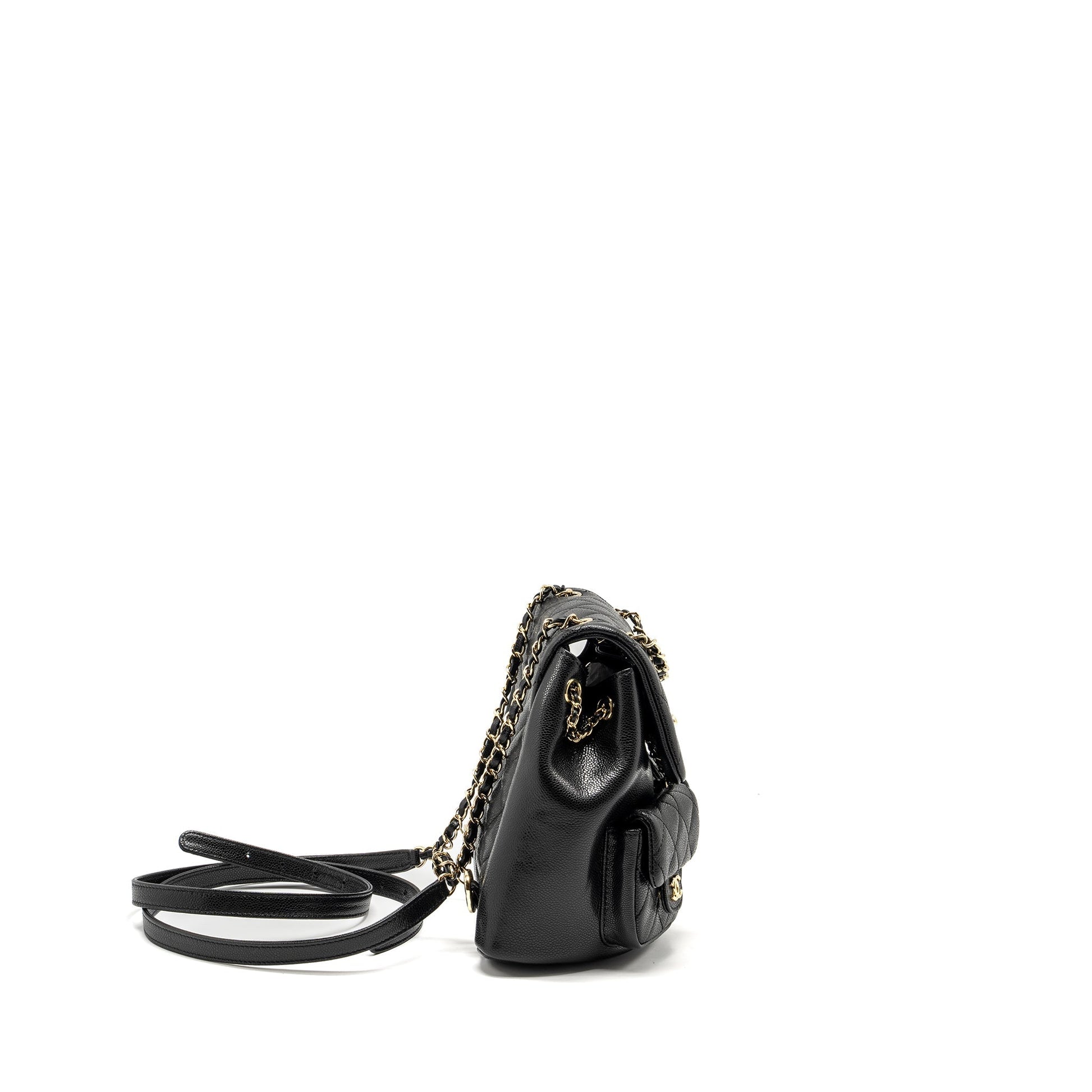 Chanel Triple Pack Backpack Caviar LGHW microchip Black