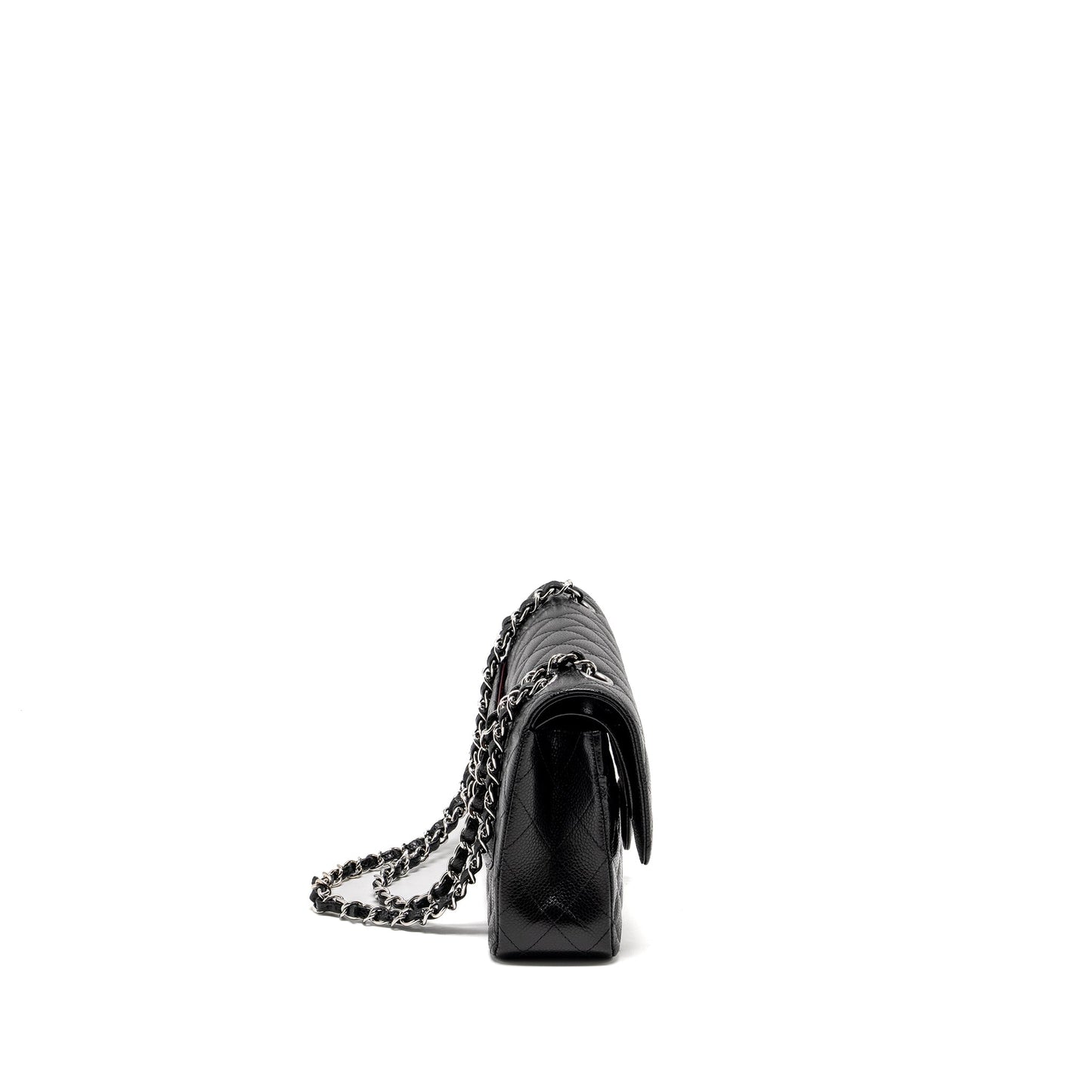 Chanel Classic Double Flap Caviar SHW Microchip Black Shoulder Bag Microchip 3