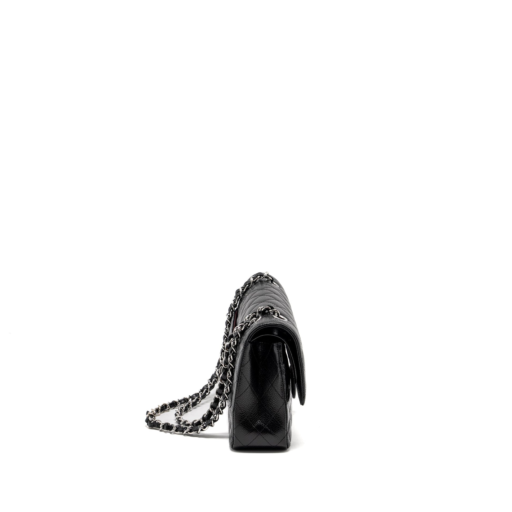 Chanel Classic Double Flap Caviar SHW Microchip Black Shoulder Bag Microchip 3