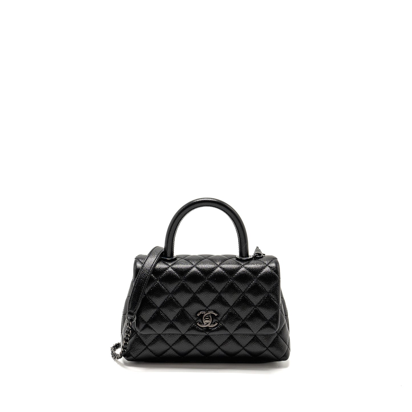 Chanel coco handle caviar So Black Small Handbag