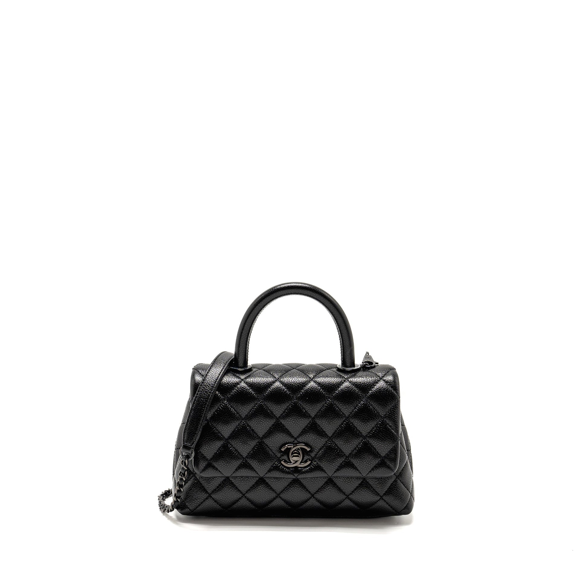 Chanel coco handle caviar So Black Small Handbag