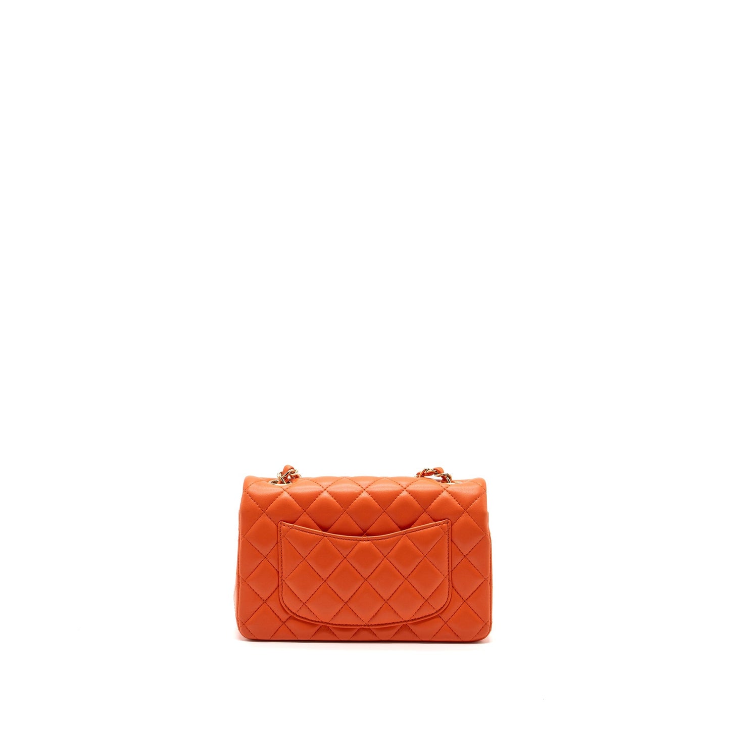 Chanel Rectangular Flap Lambskin SHW Pink Orange Shoulder Bag