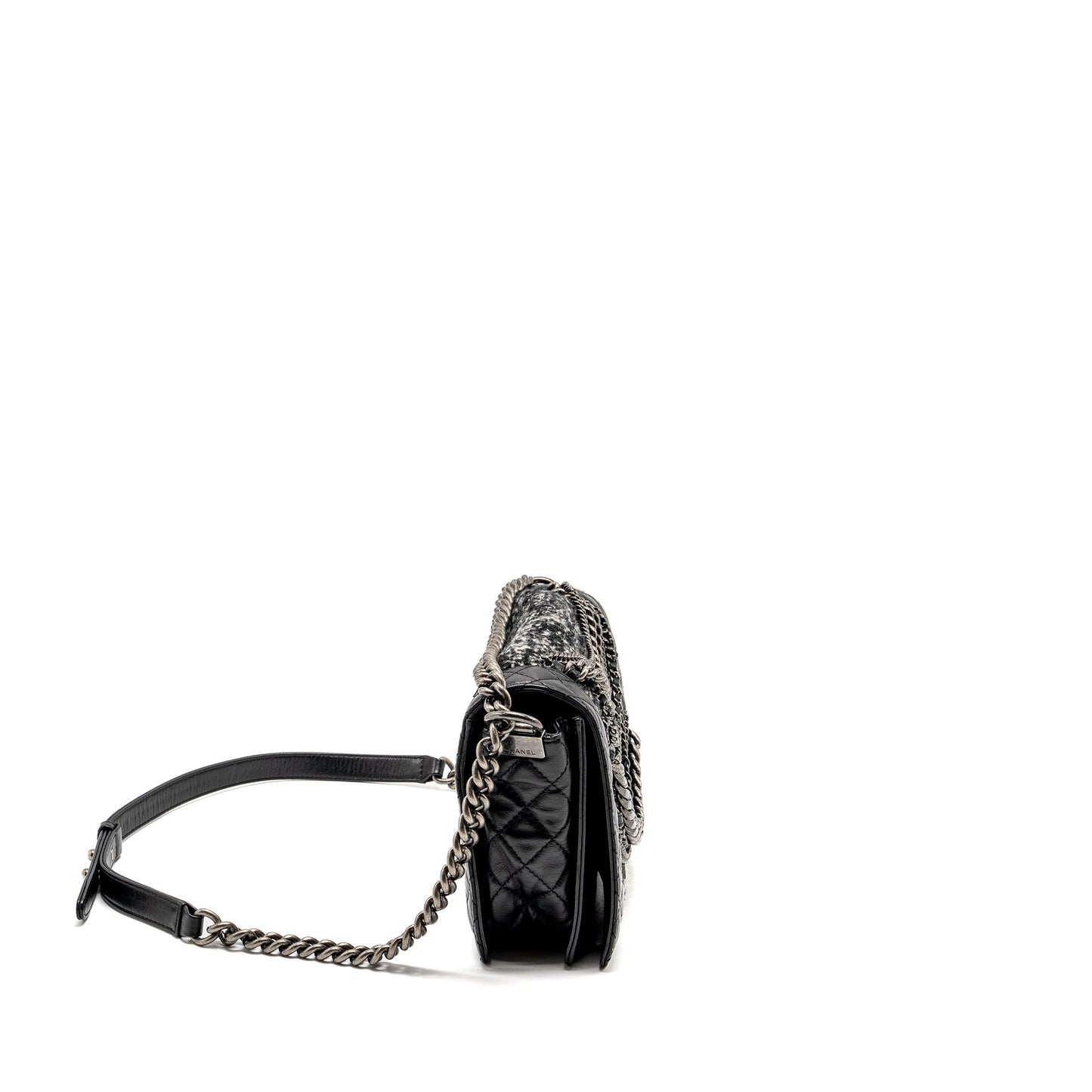 Chanel Multi Boy Calfskin Tweed SHW Black Handbag
