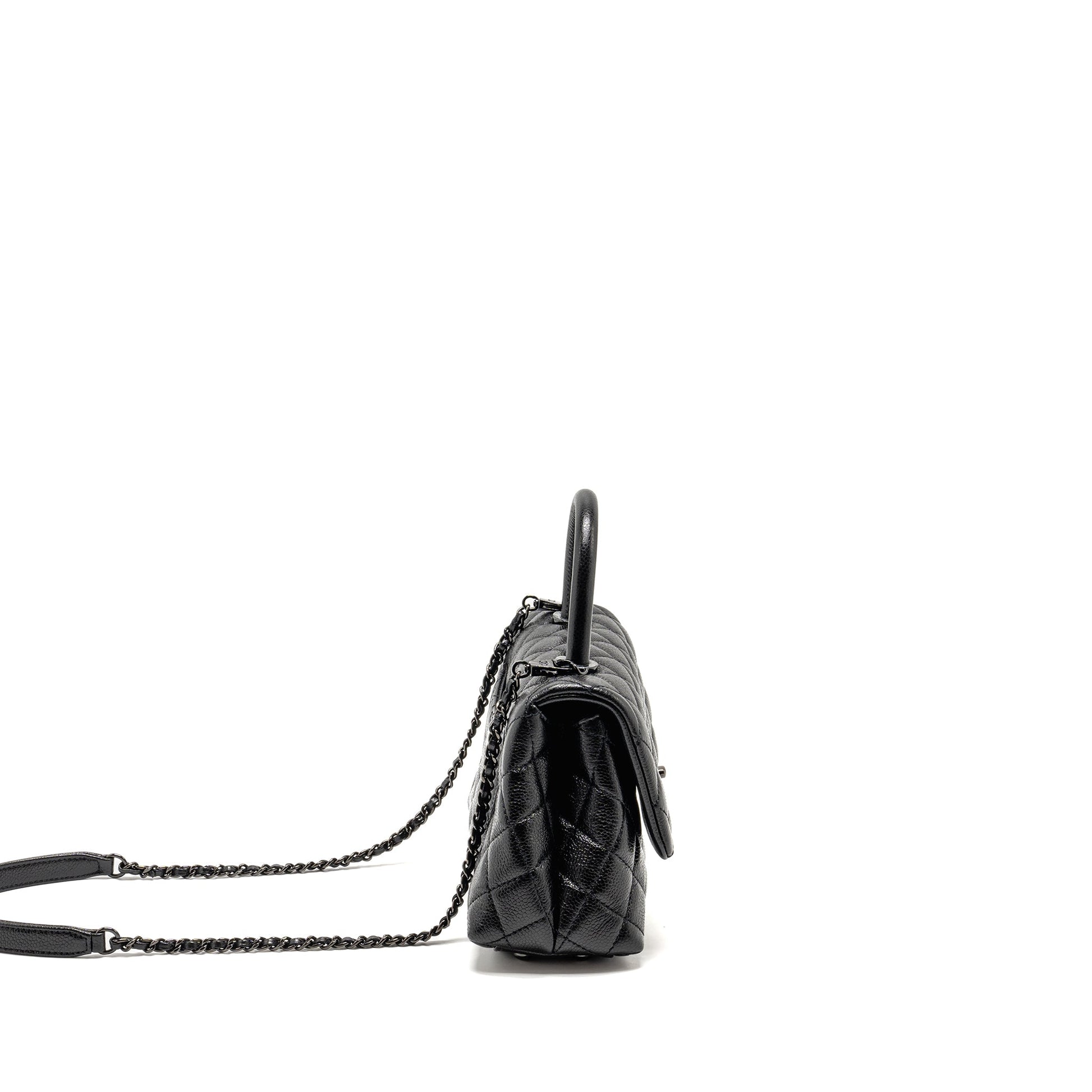 Chanel coco handle caviar So Black Small Handbag