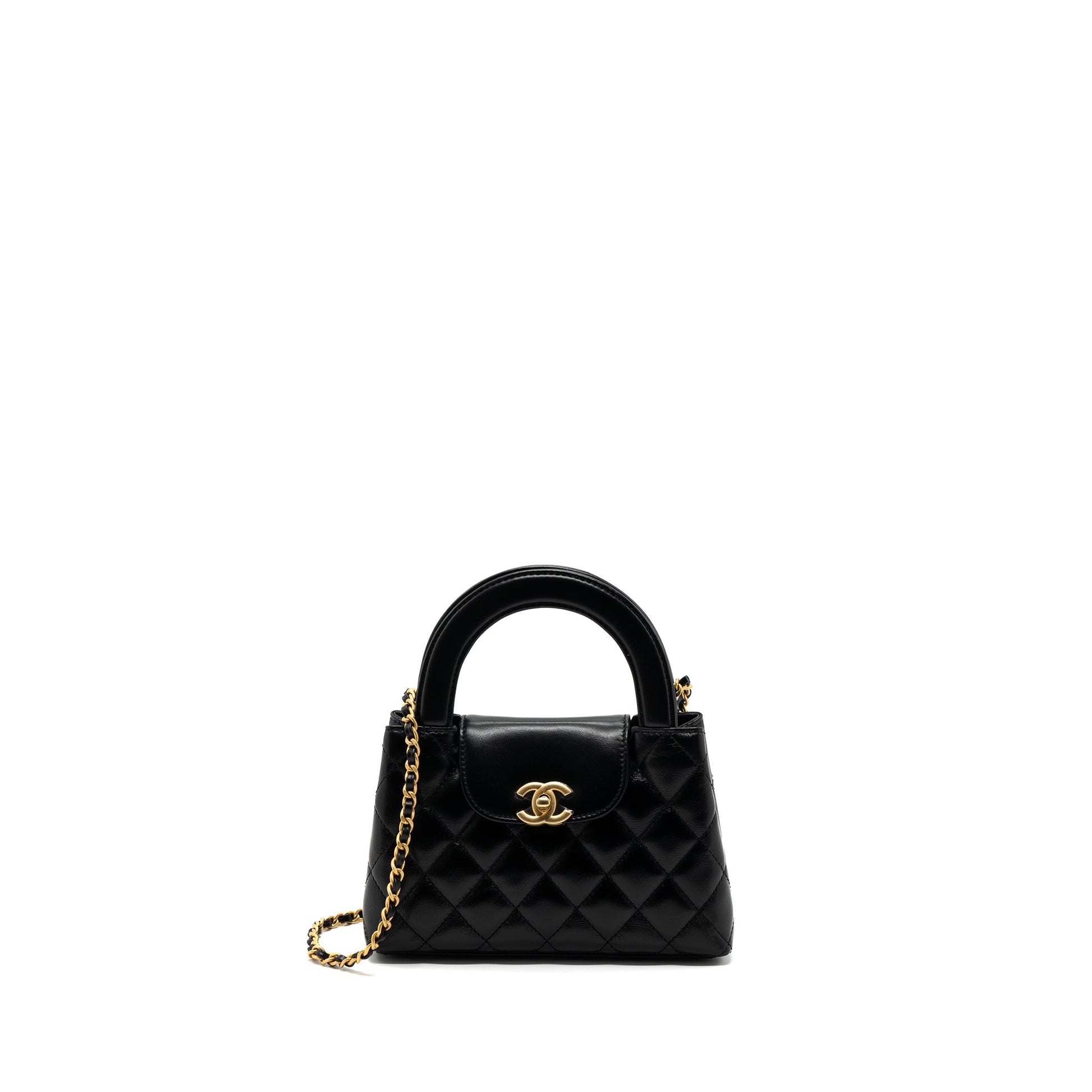 Chanel 23k Shopping Calfskin Brushed GHW Microchip Black Tote Bag