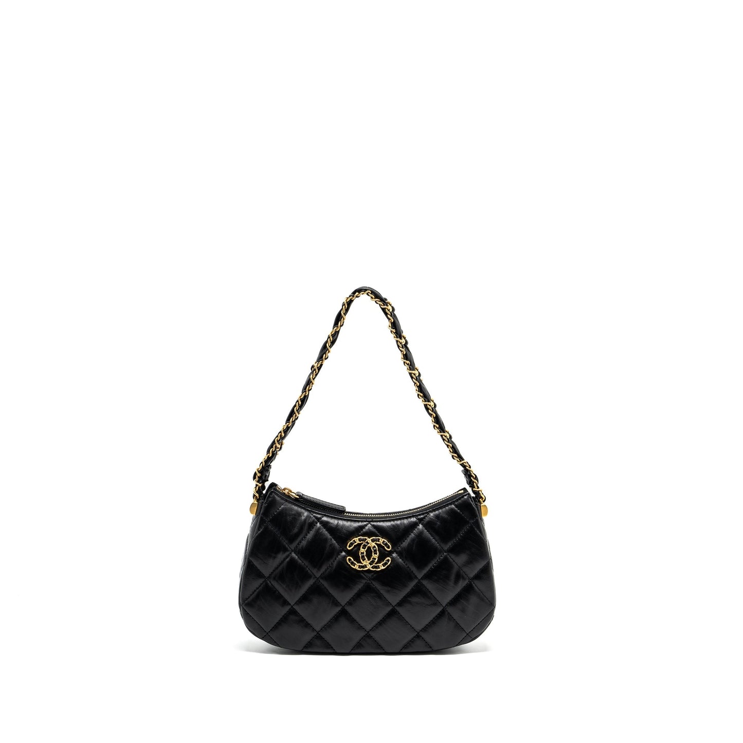 Chanel 23k 19 Hobo Calfskin GHW microchip Black Shoulder Bag