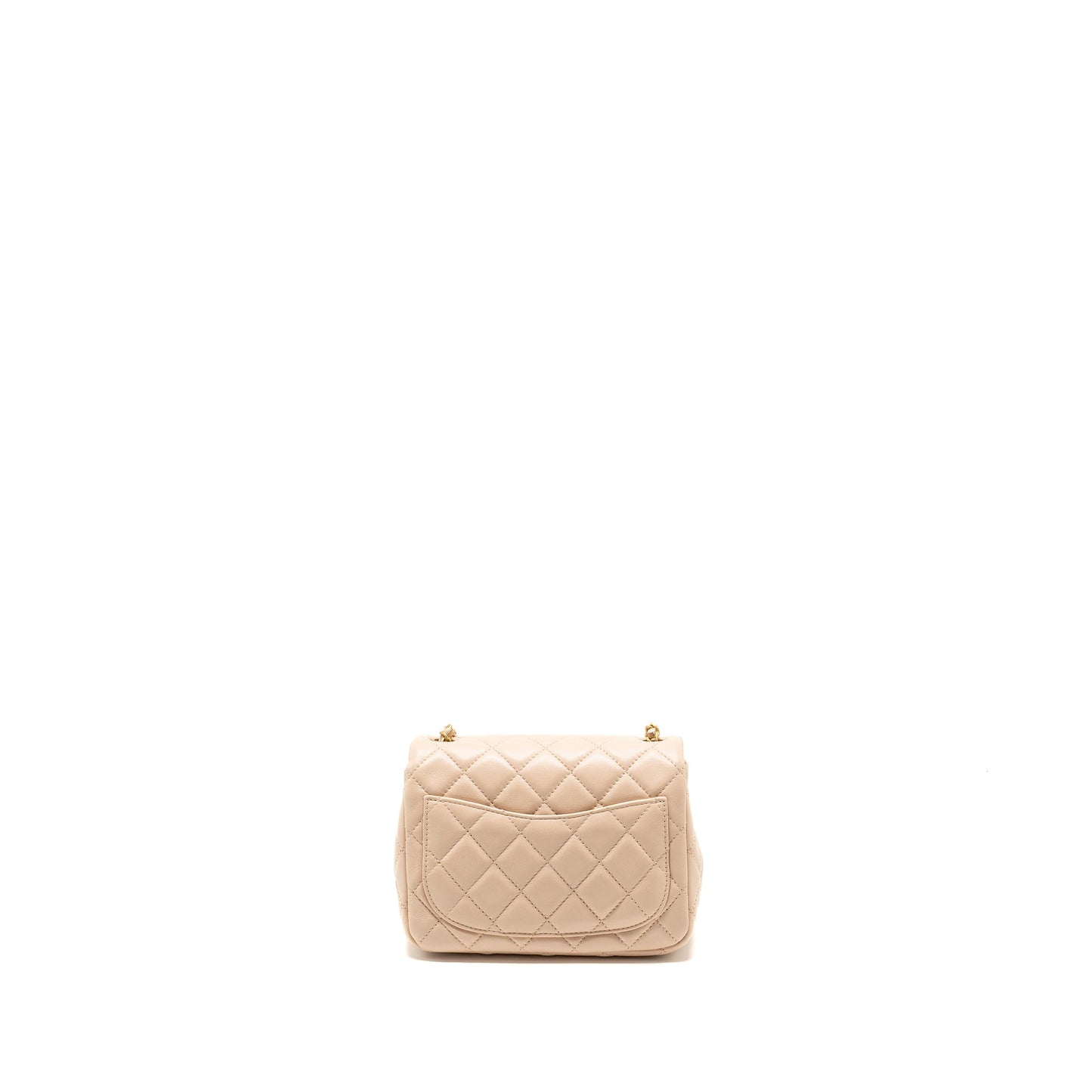 Chanel Pearl Crush Square Flap Lambskin Light Beige Shoulder Bag