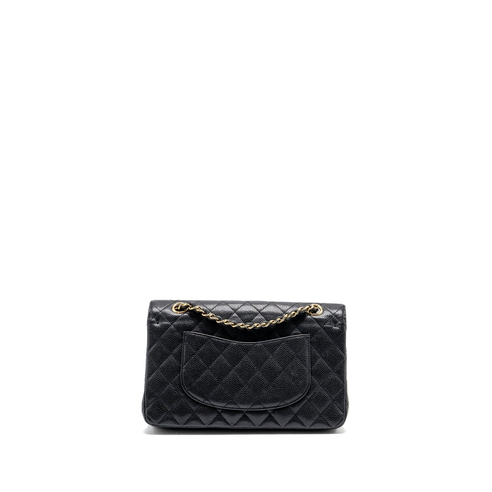 Chanel classic double flap caviar GHW Black Shoulder Bag Ghw 22