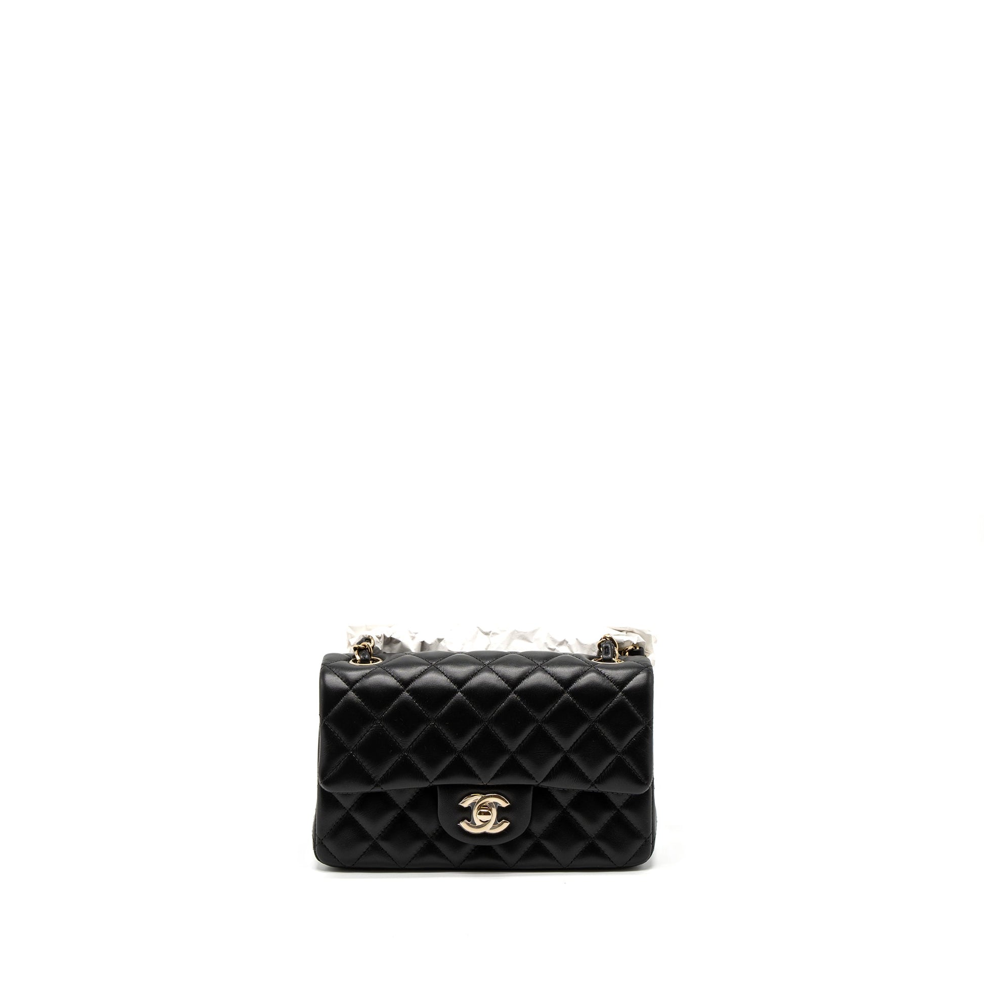 Chanel Rectangular Flap Lambskin LGHW Microchip Black Shoulder Bag Microchip 6
