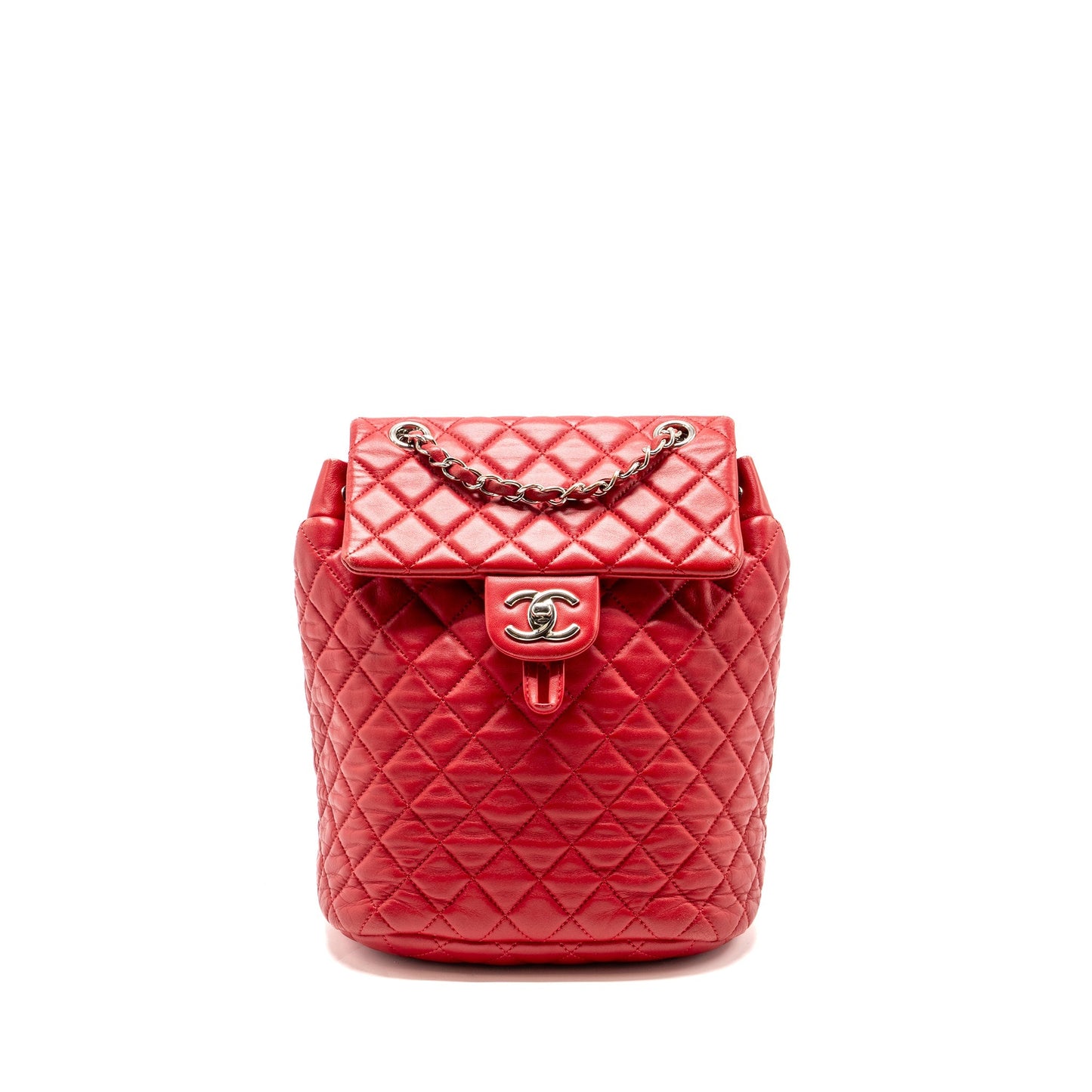 Chanel Urban Spirit Quilted Backpack Lambskin LGHW Red Small