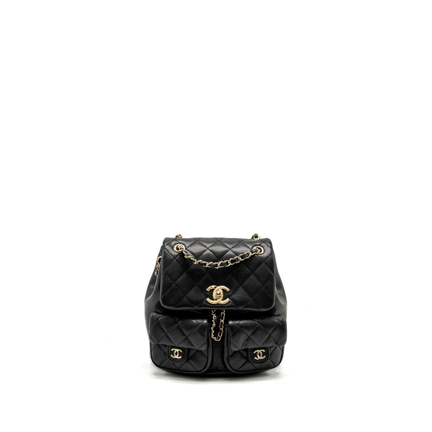 Chanel Triple Pack Backpack Caviar LGHW microchip Black