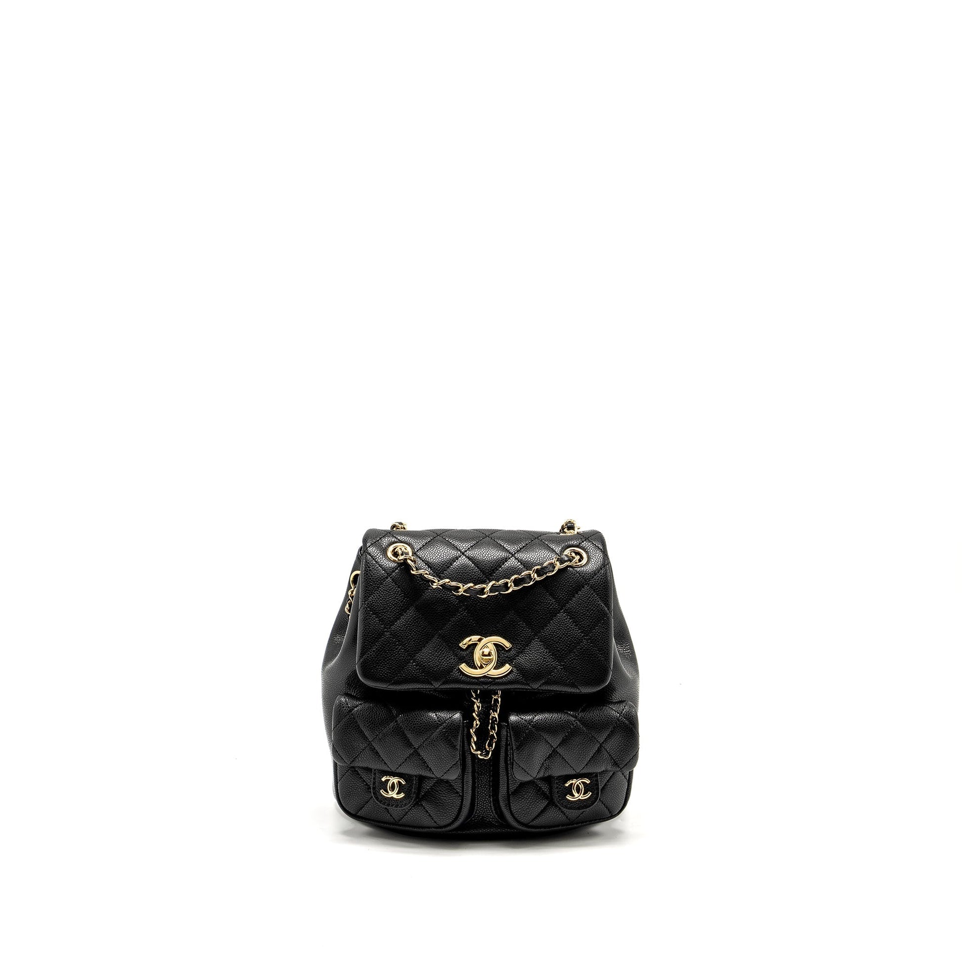 Chanel Triple Pack Backpack Caviar LGHW microchip Black