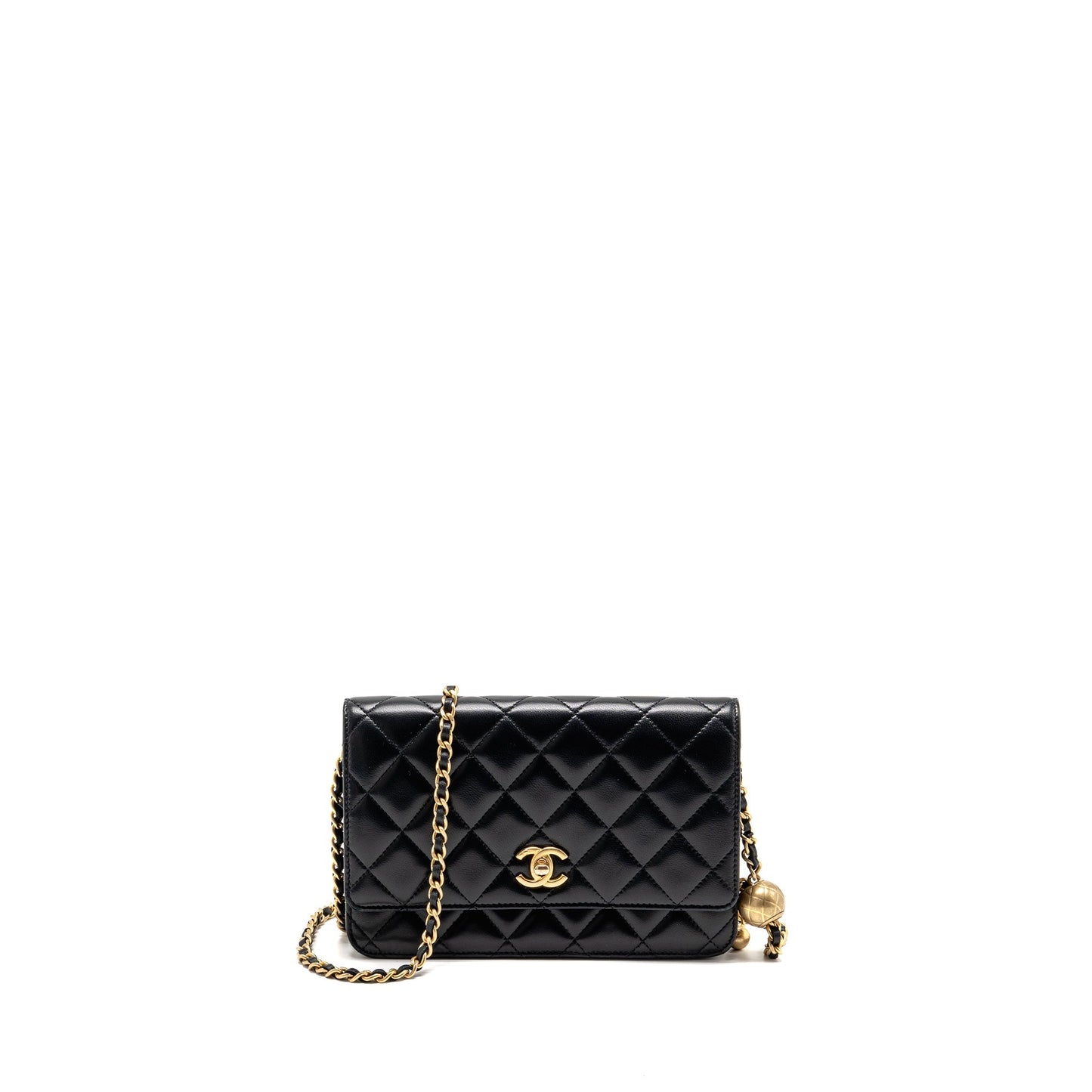 Chanel Pearl Crush on Lambskin GHW microchip Black Wallet Case Microchip 2