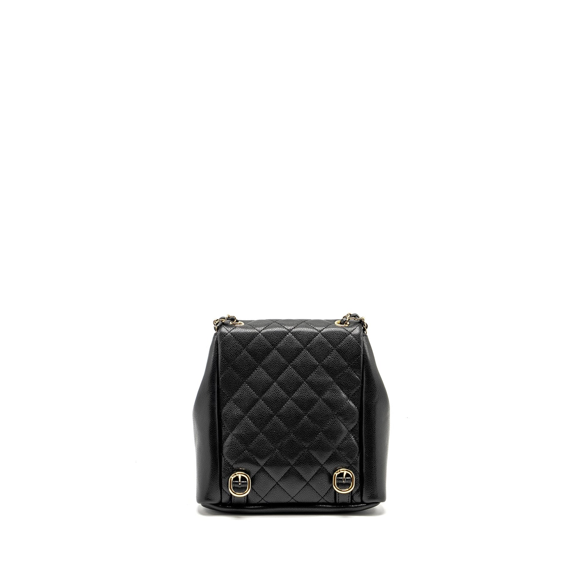 Chanel Triple Pack Backpack Caviar LGHW microchip Black