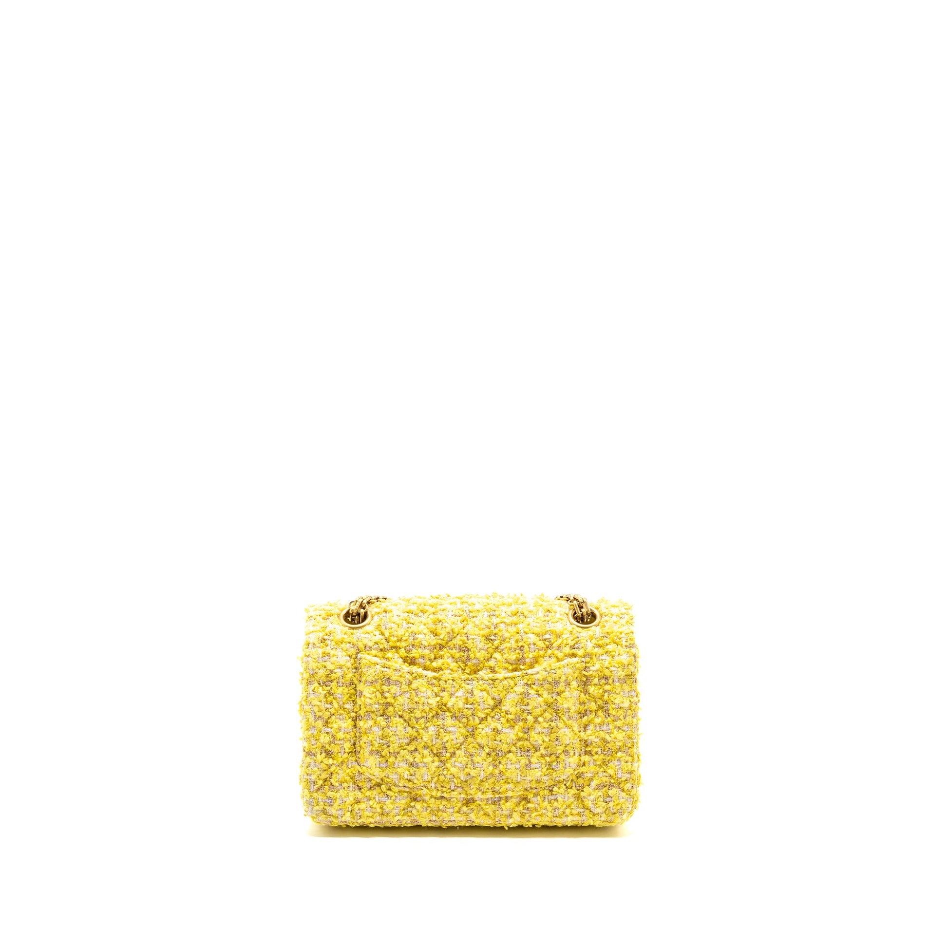 Chanel 2.55 Reissue Flap Tweed Yellow GHW Shoulder Bag
