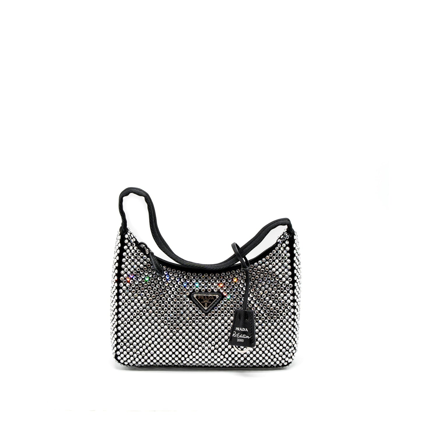Prada Re Edition Purse Crystal Handbag Satin Black Travel Bag