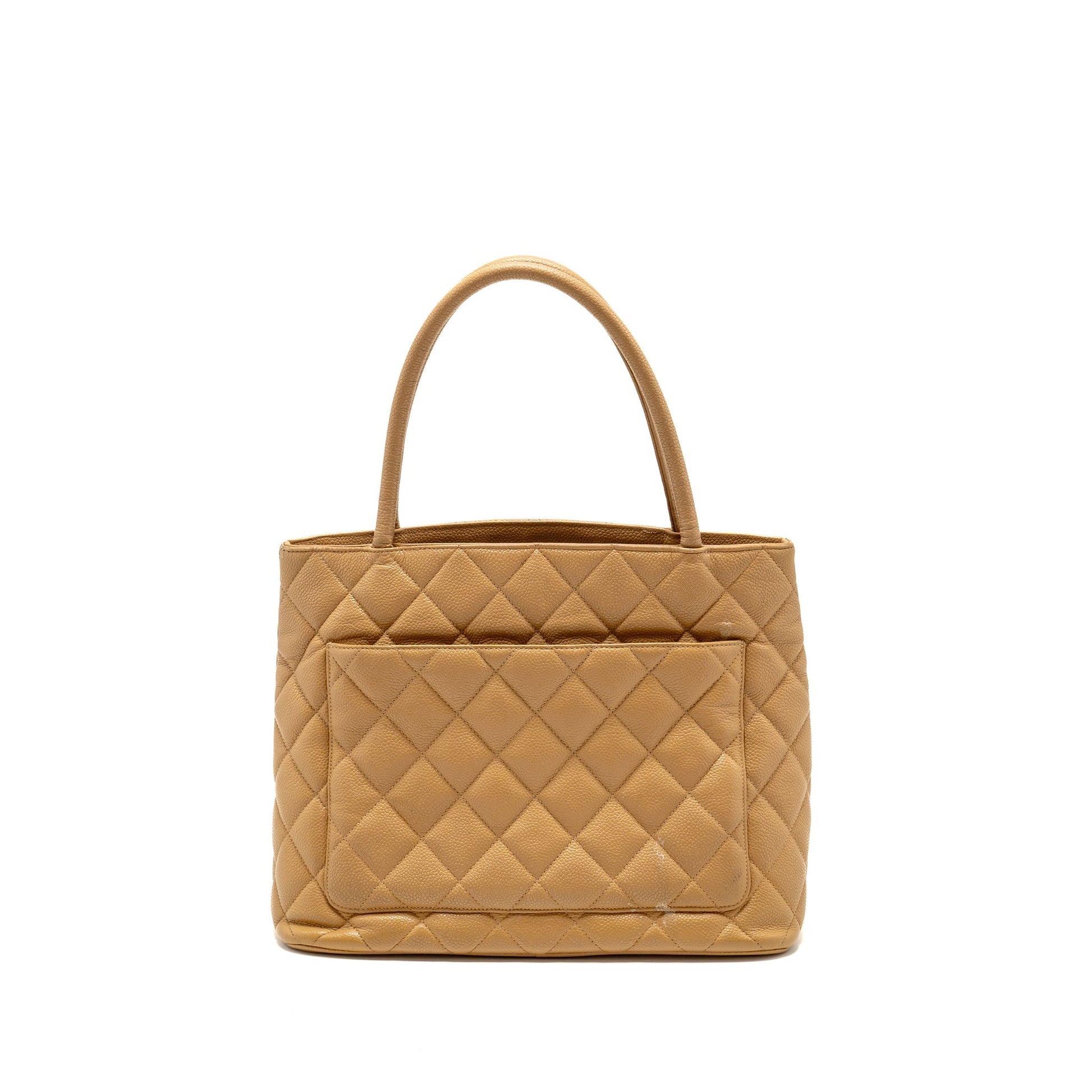 Chanel Medallion Caviar SHW Beige Tote Bag