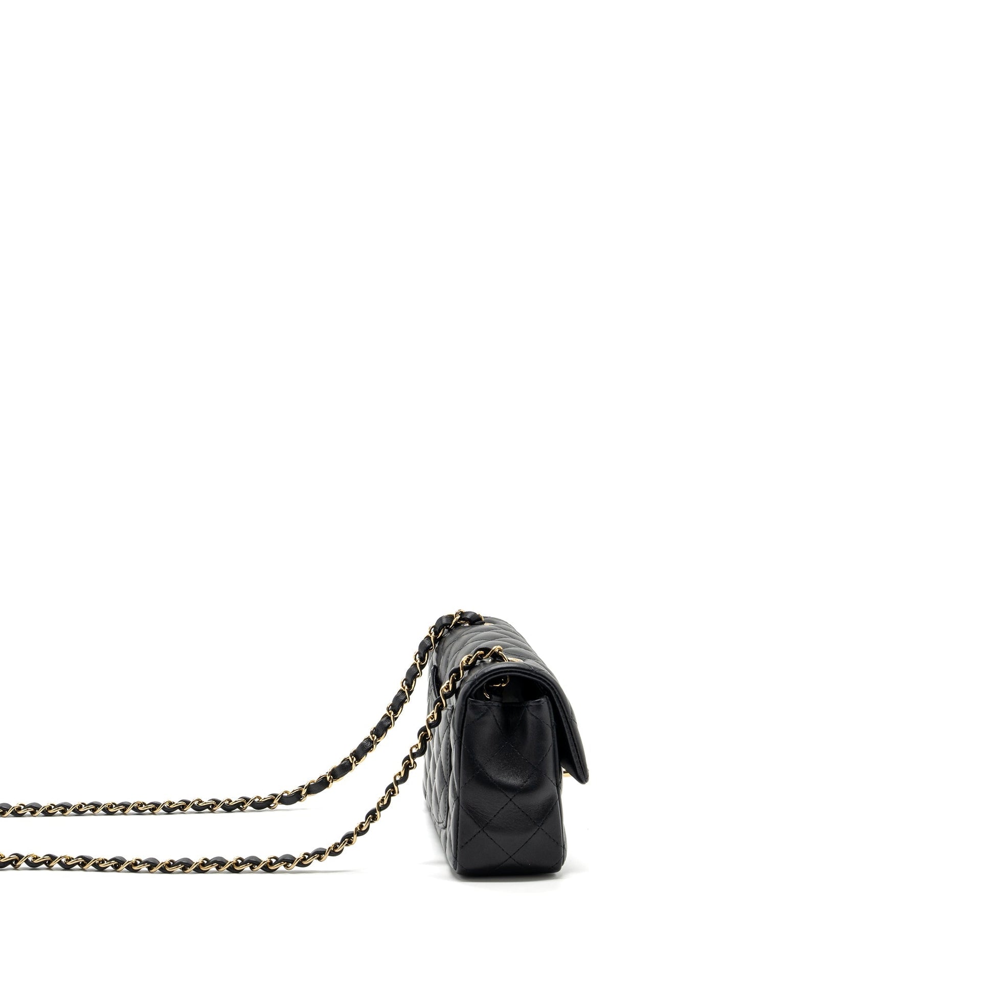 Chanel Classic Rectangular Flap Lambskin LGHW Microchip Black Shoulder Bag Microchip 5