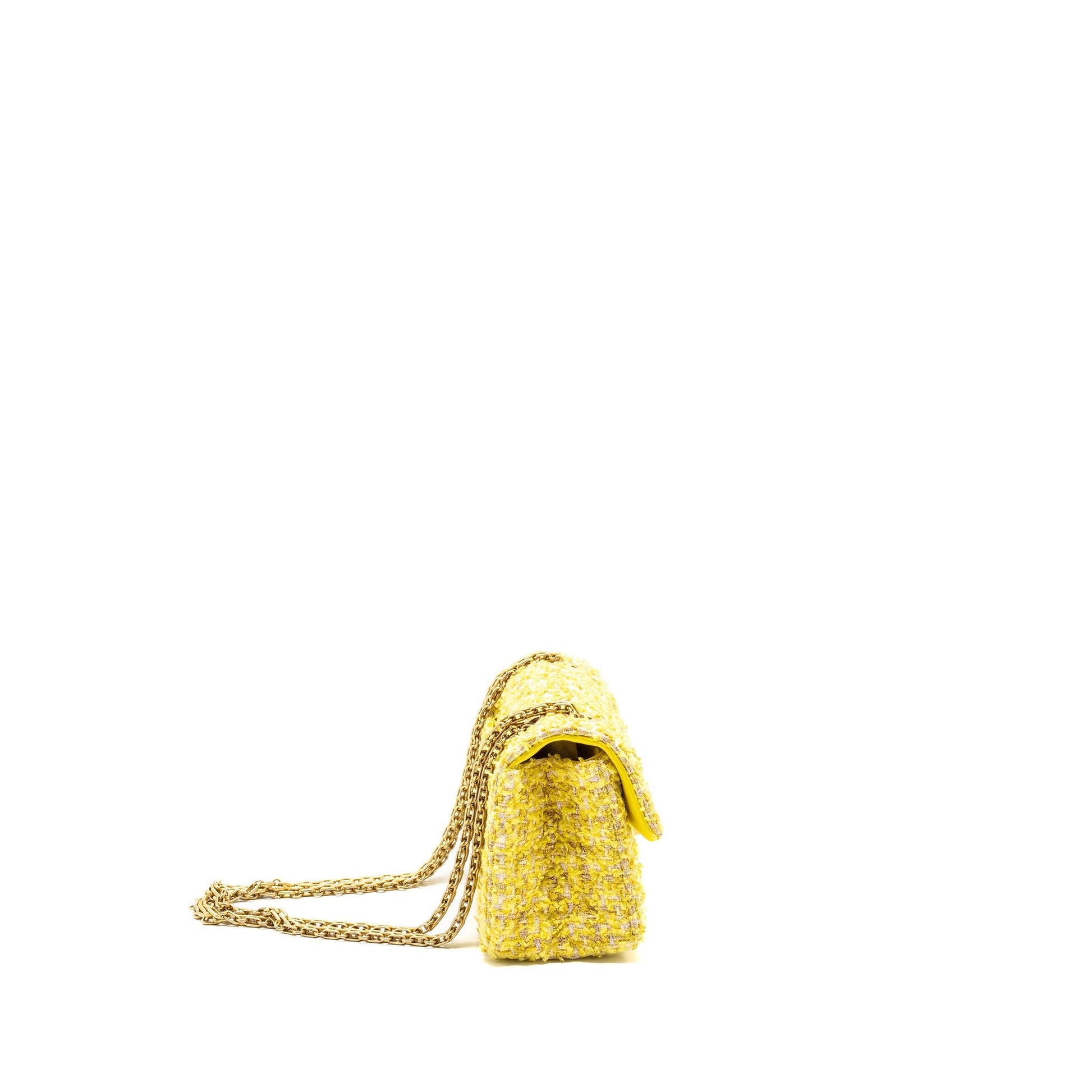 Chanel 2.55 Reissue Flap Tweed Yellow GHW Shoulder Bag