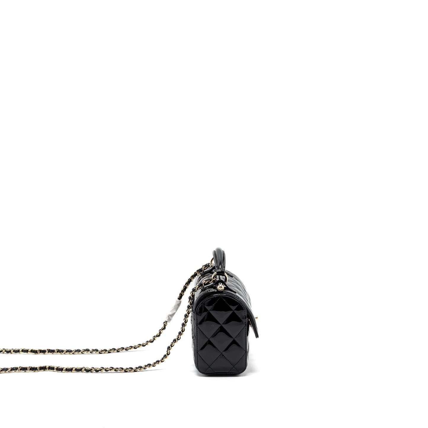 Chanel Trendy CC Dual Flap patent LGHW Black Small Leather Shoulder Bag