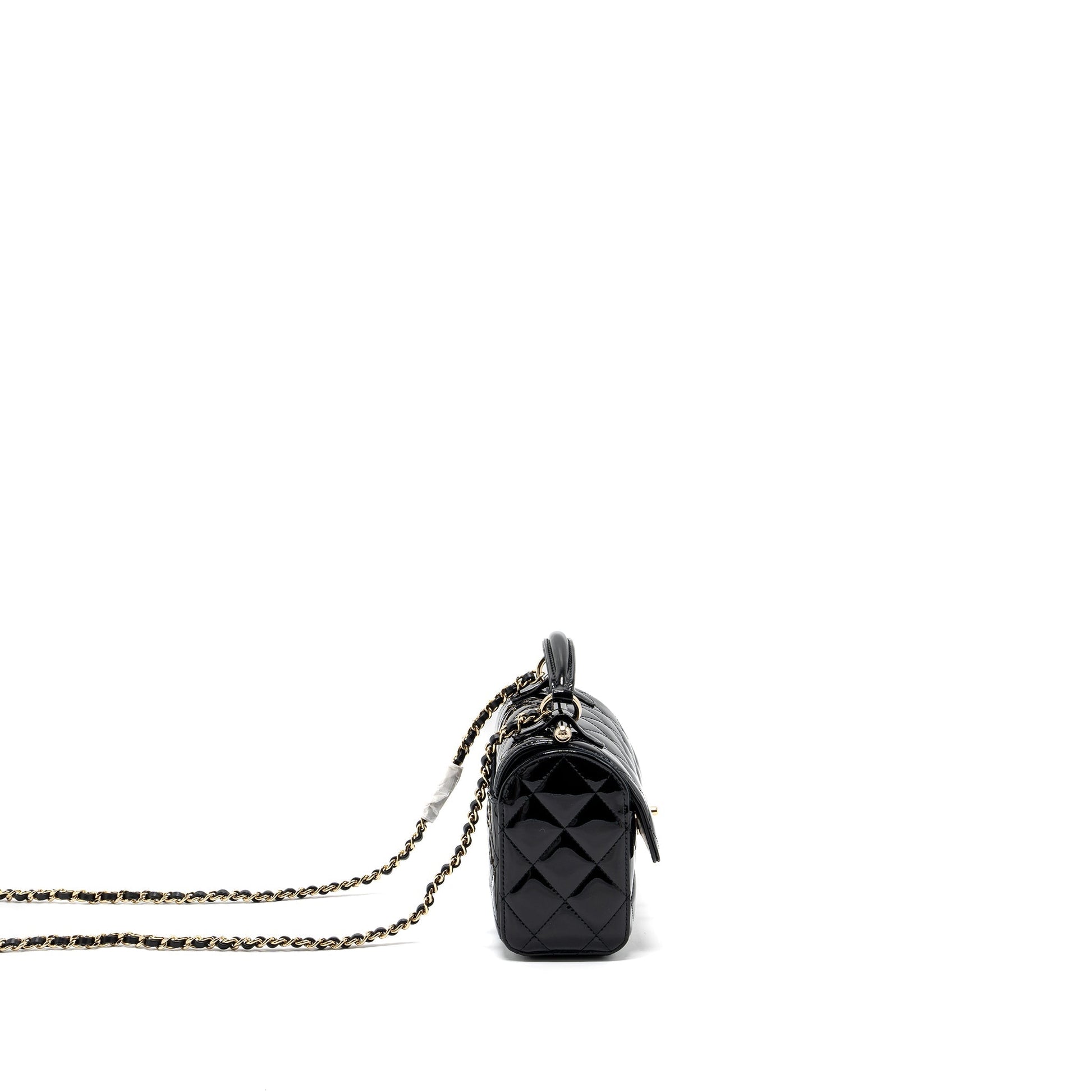 Chanel Trendy CC Dual Flap patent LGHW Black Small Leather Shoulder Bag
