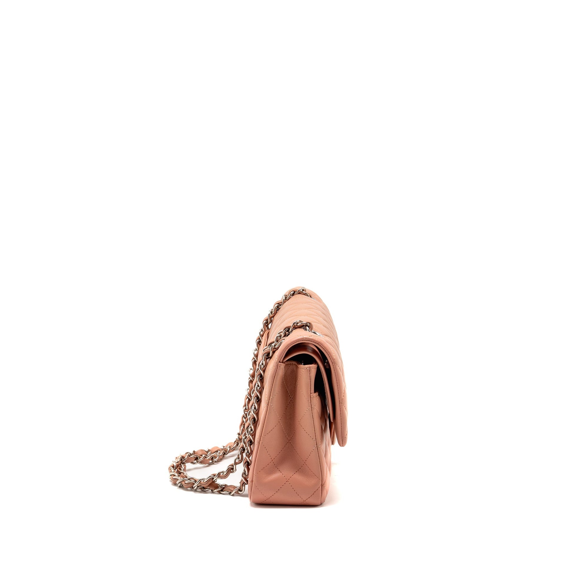 Chanel Classic Double flap lambskin SHW microchip Pink Shoulder Bag