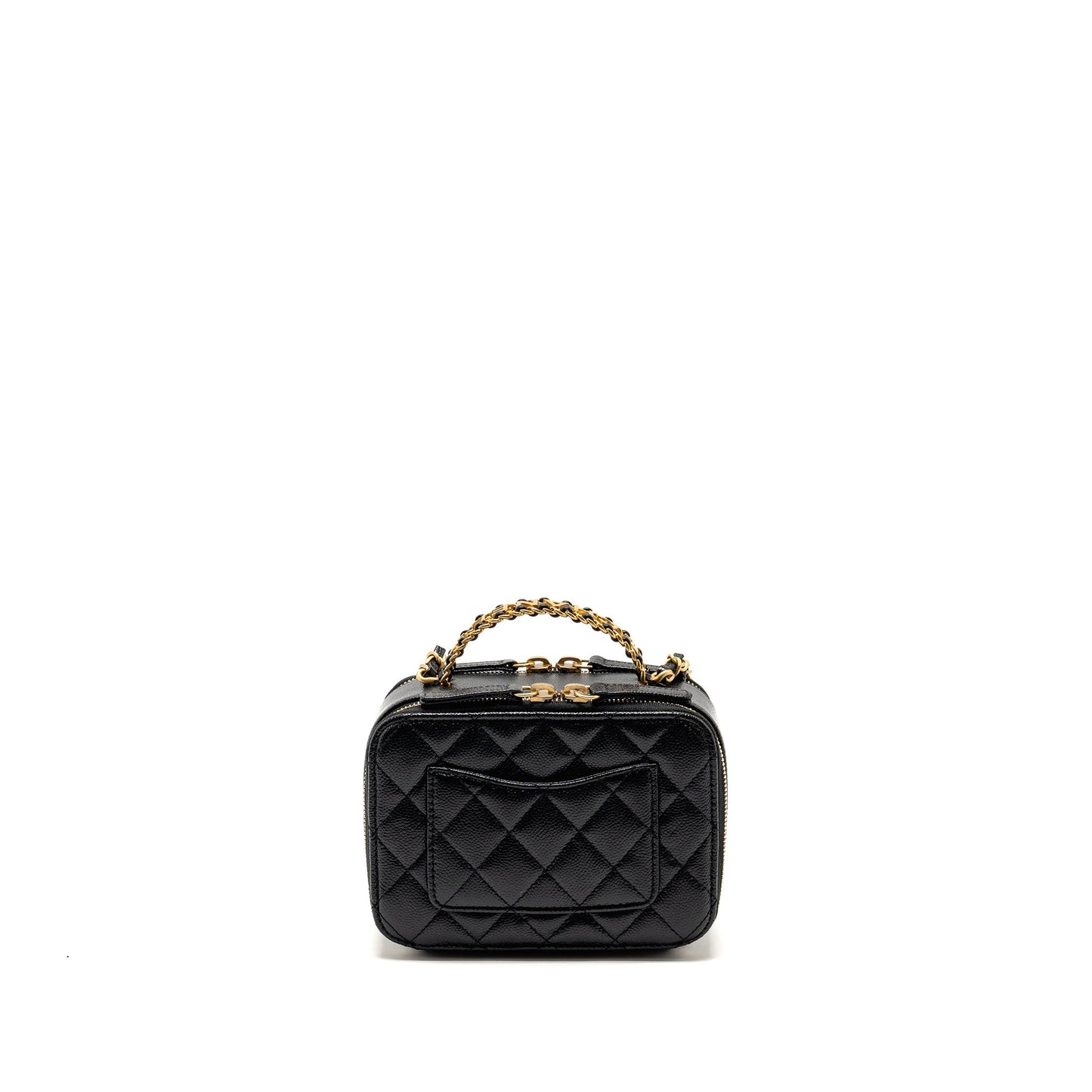 Chanel Logo Detailed Handle Pick Me Up Black Mini Bag