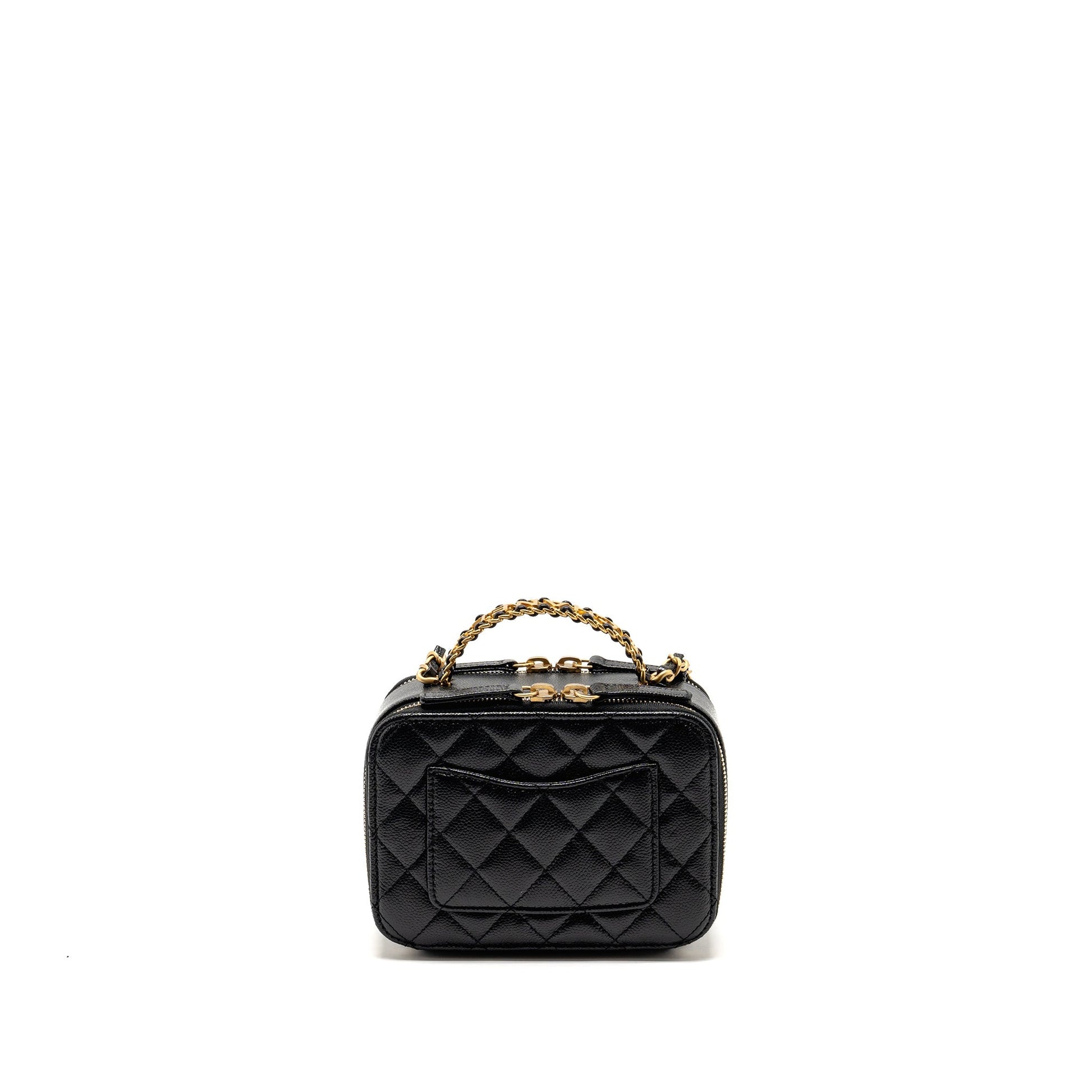 Chanel Logo Detailed Handle Pick Me Up Black Mini Bag