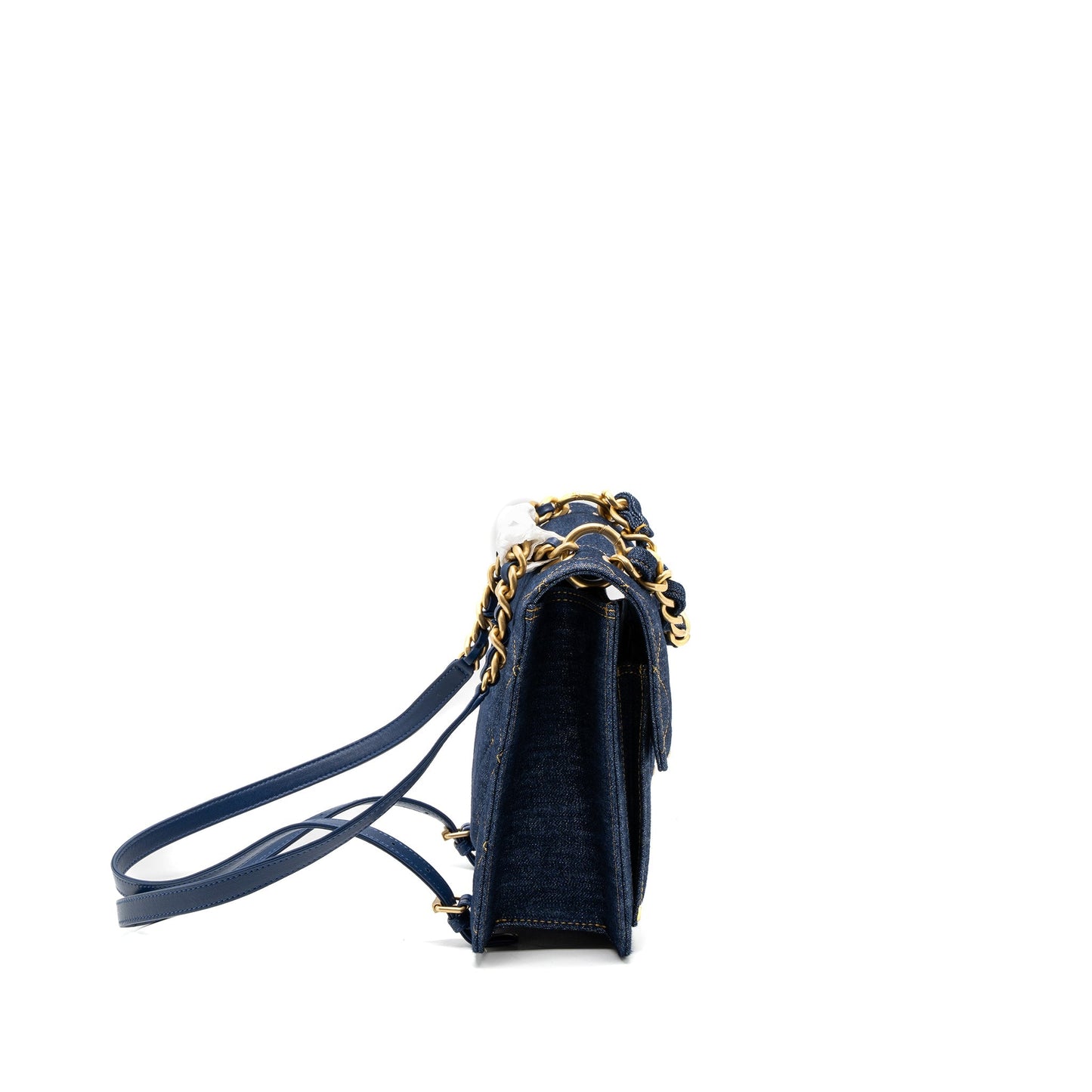 Chanel 23S Flap Backpack Denim Brushed GHW Blue