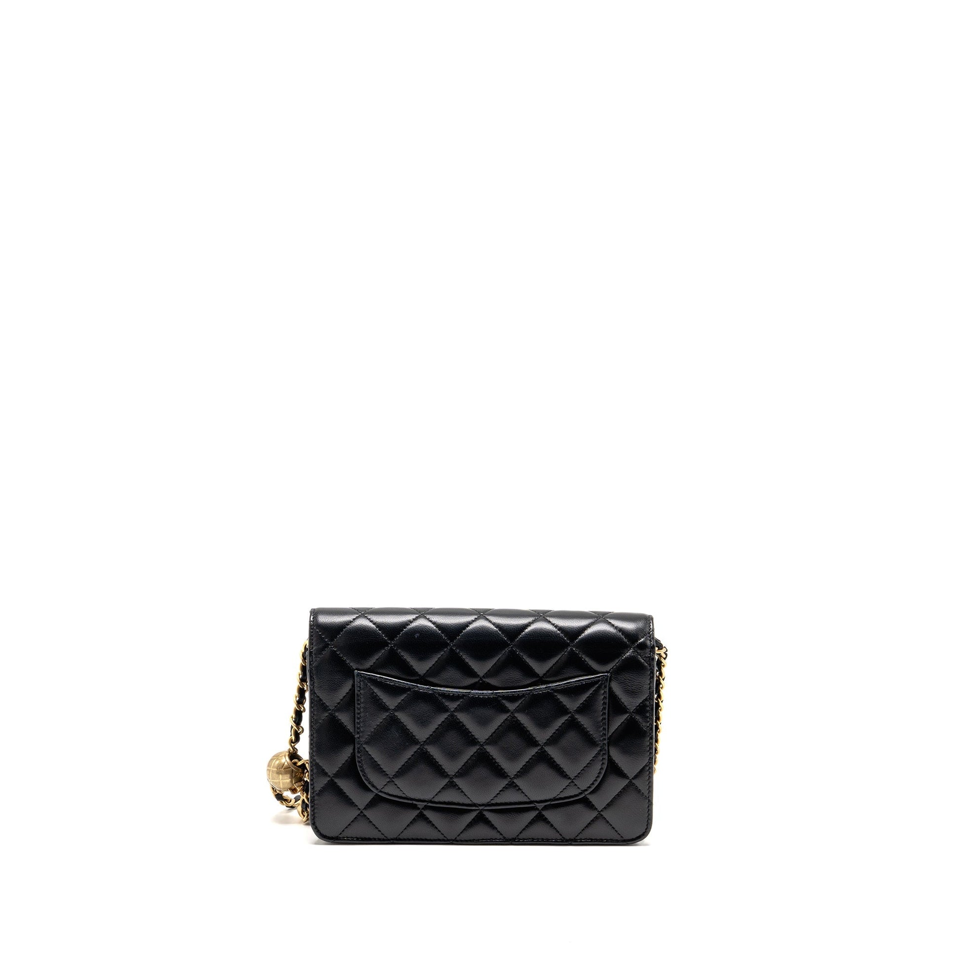 Chanel Pearl Crush on Lambskin GHW microchip Black Wallet Case Microchip 2