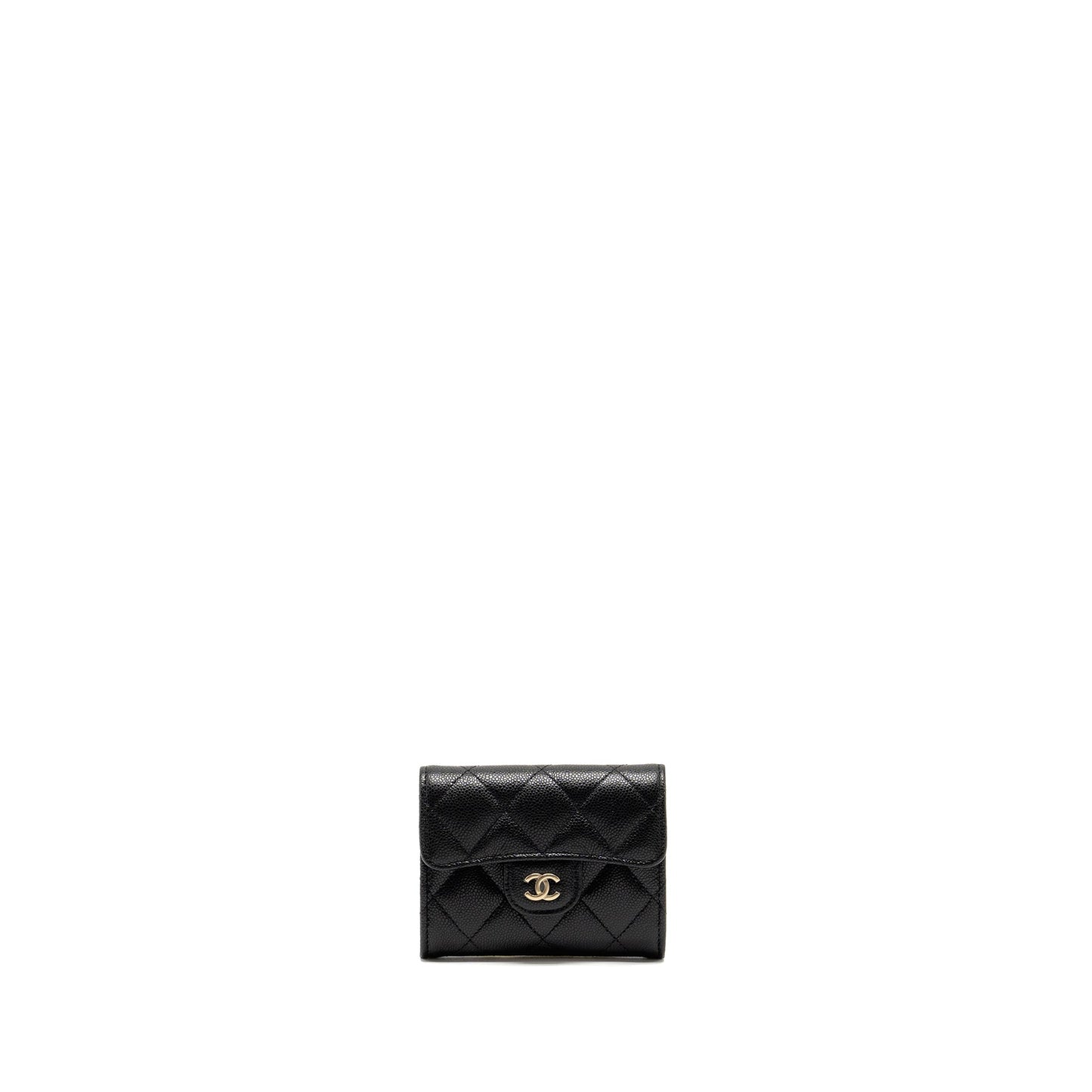 Chanel Classic Flap Card Holder Caviar LGHW Black Wallet Case Wallet Black
