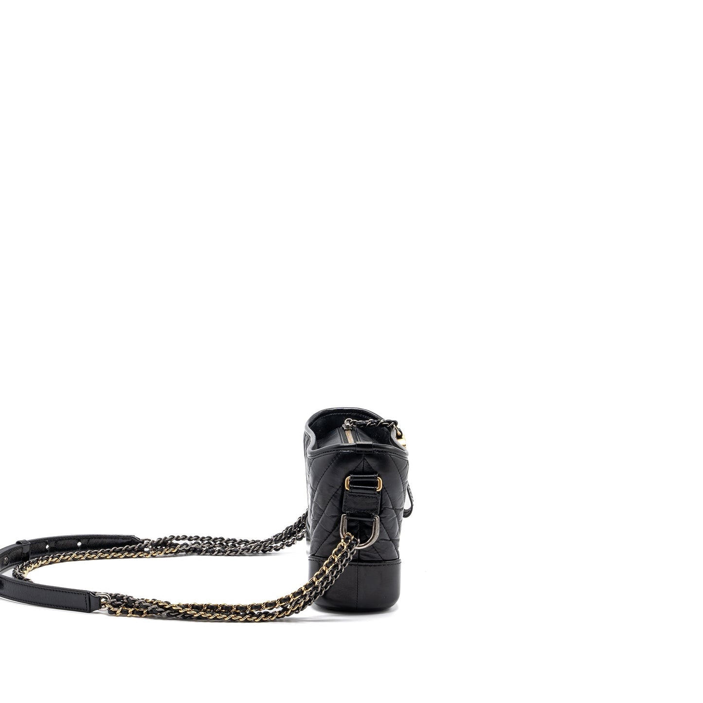 Chanel chevron Gabrielle hobo calfskin hardware Multicolor Black Small Shoulder Bag