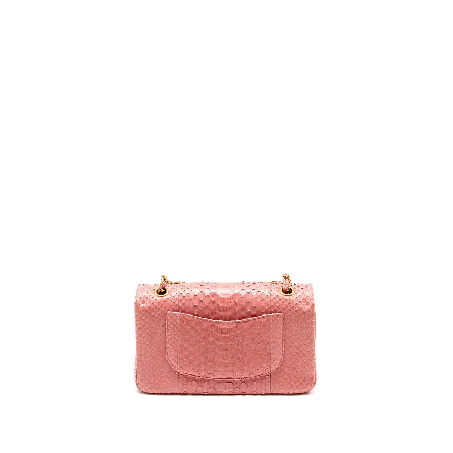 Chanel Flap Detailed Charms Python GHW Pink Key Chain