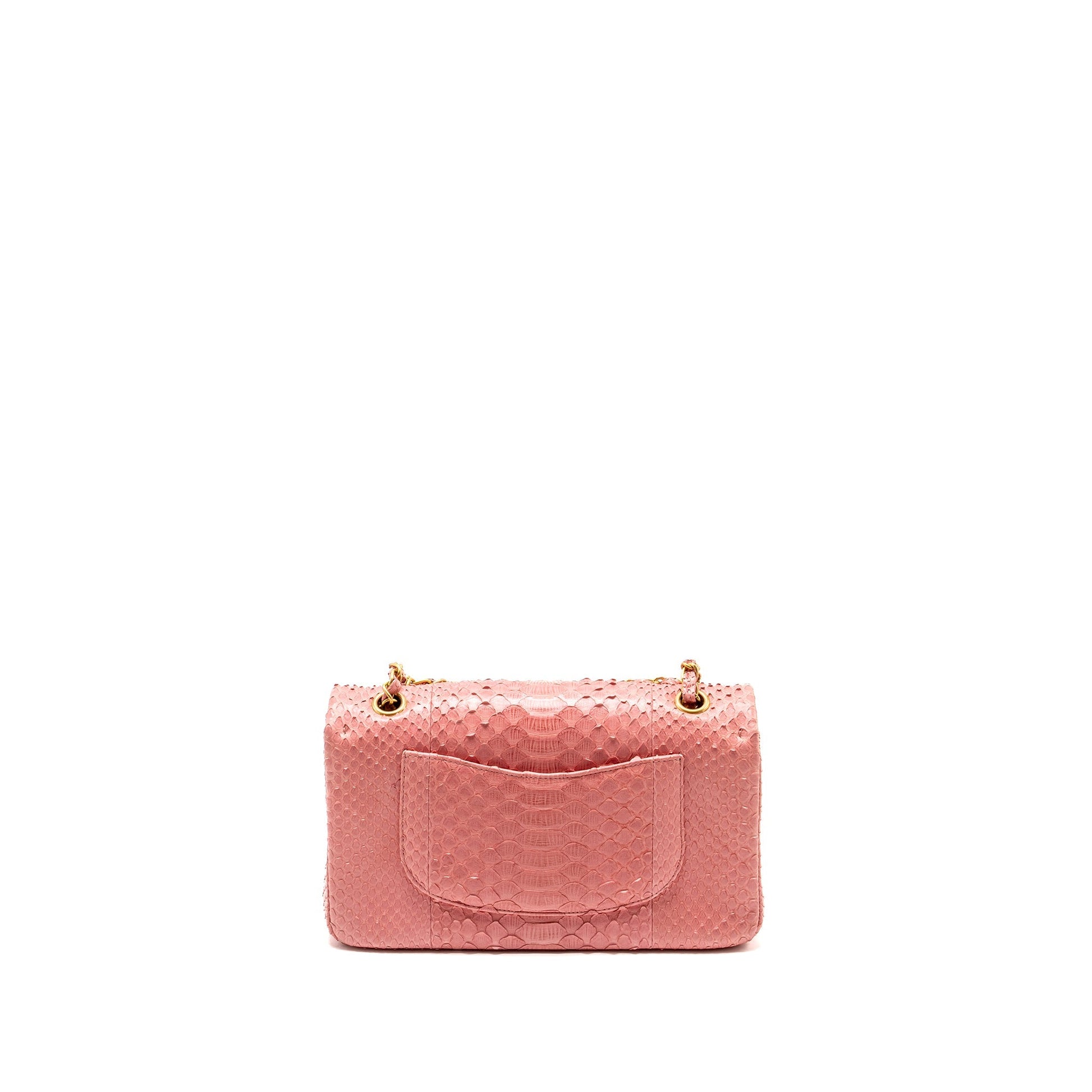 Chanel Flap Detailed Charms Python GHW Pink Key Chain