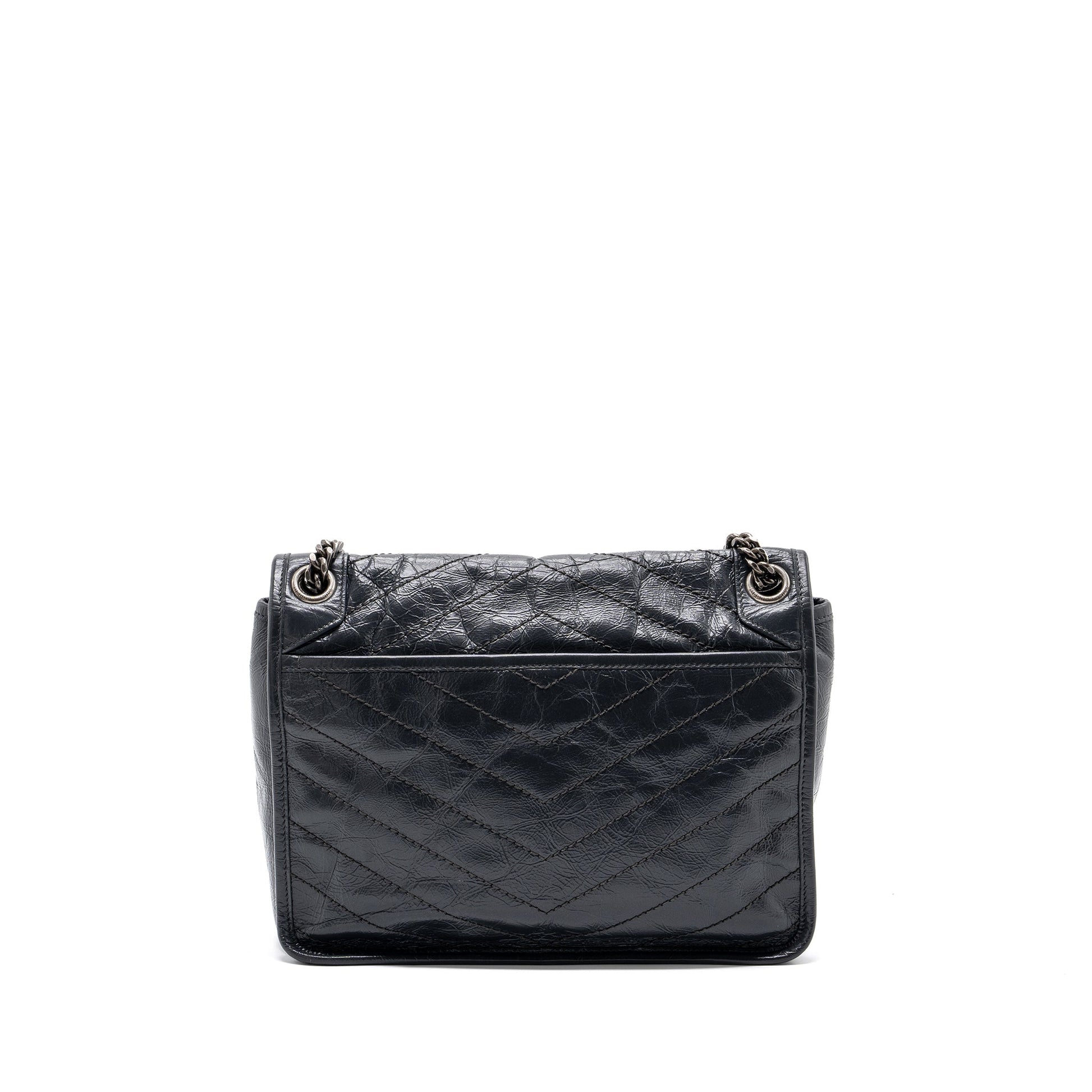 YSL Saint Laurent Saint Laurent Niki Calfskin Dark Grey Travel Medium Travel Bag