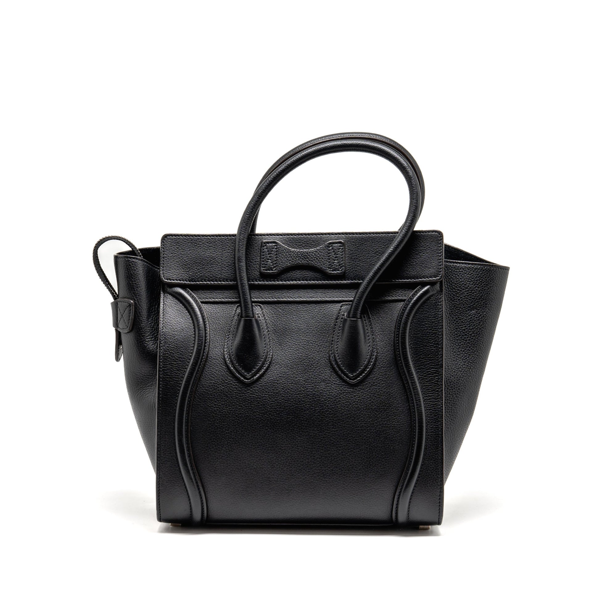 Celine Micro Luggage Purse Calfskin Handbag Black Travel Bag