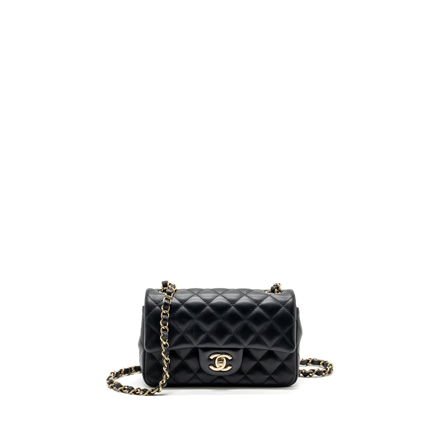 Chanel Classic Rectangular Flap Lambskin LGHW Microchip Black Shoulder Bag Microchip 5