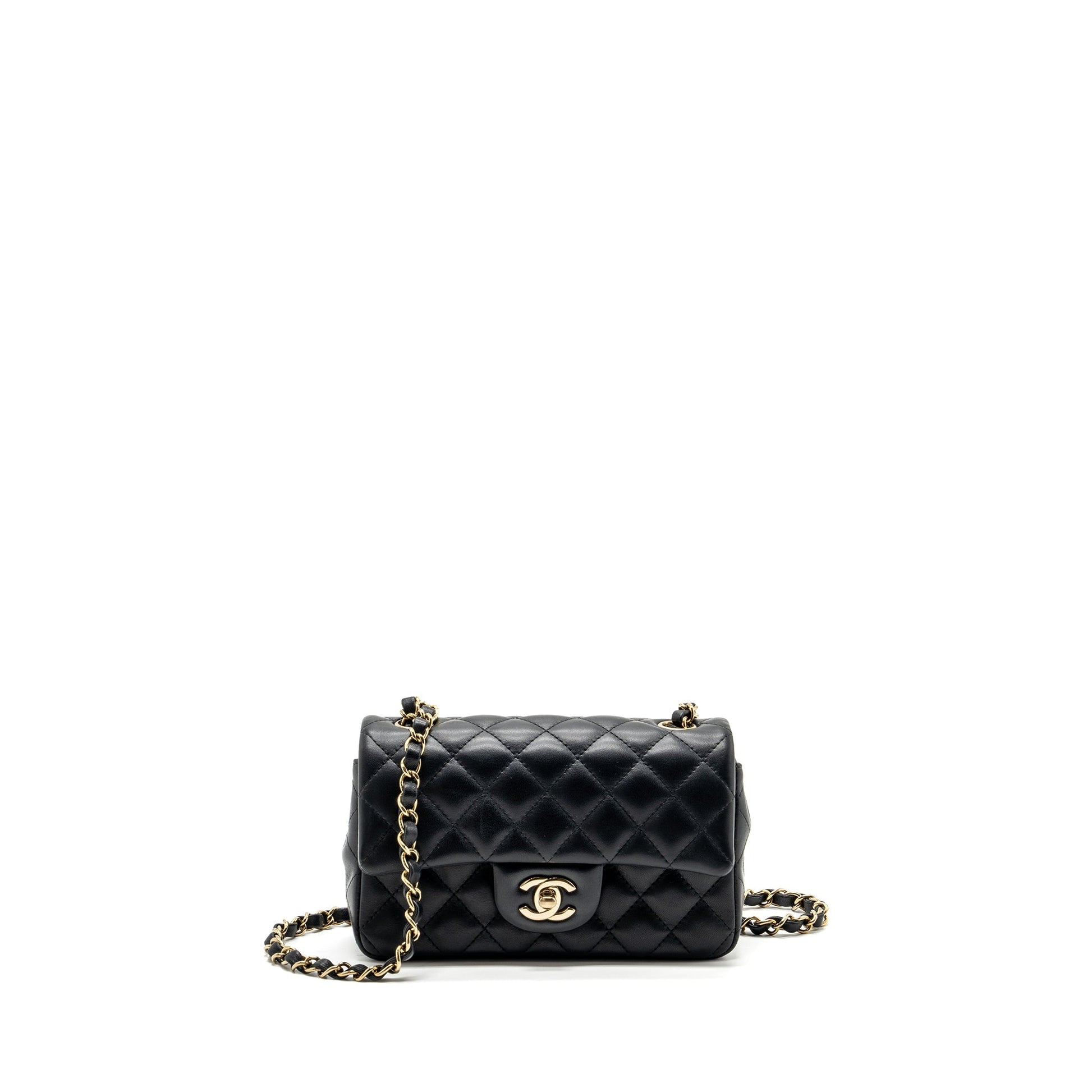 Chanel Classic Rectangular Flap Lambskin LGHW Microchip Black Shoulder Bag Microchip 5