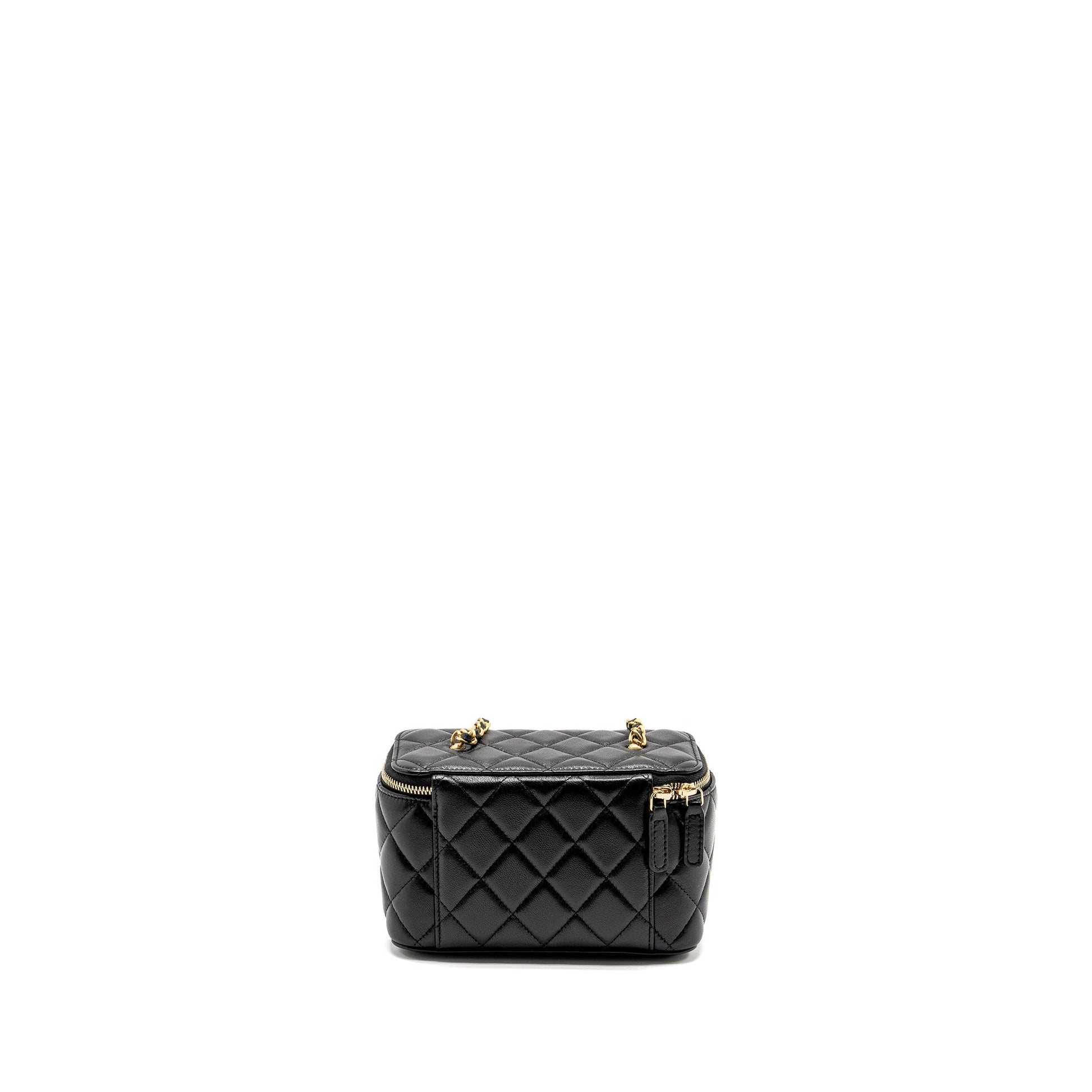 Chanel Pearl Crush Long Vanity Lambskin GHW Black Handbag 9