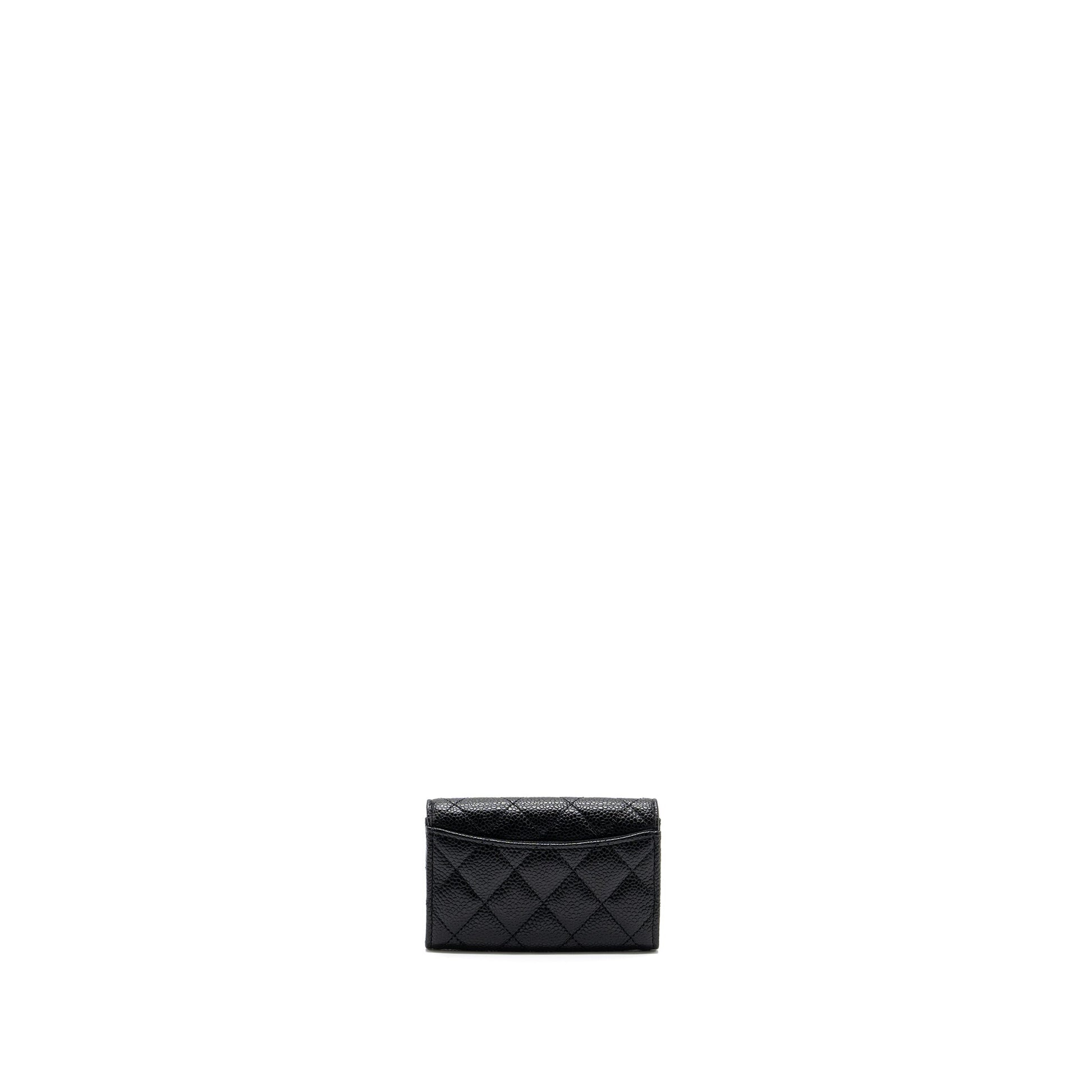Chanel classic flap card holder caviar SHW Black Wallet Case Shw 6
