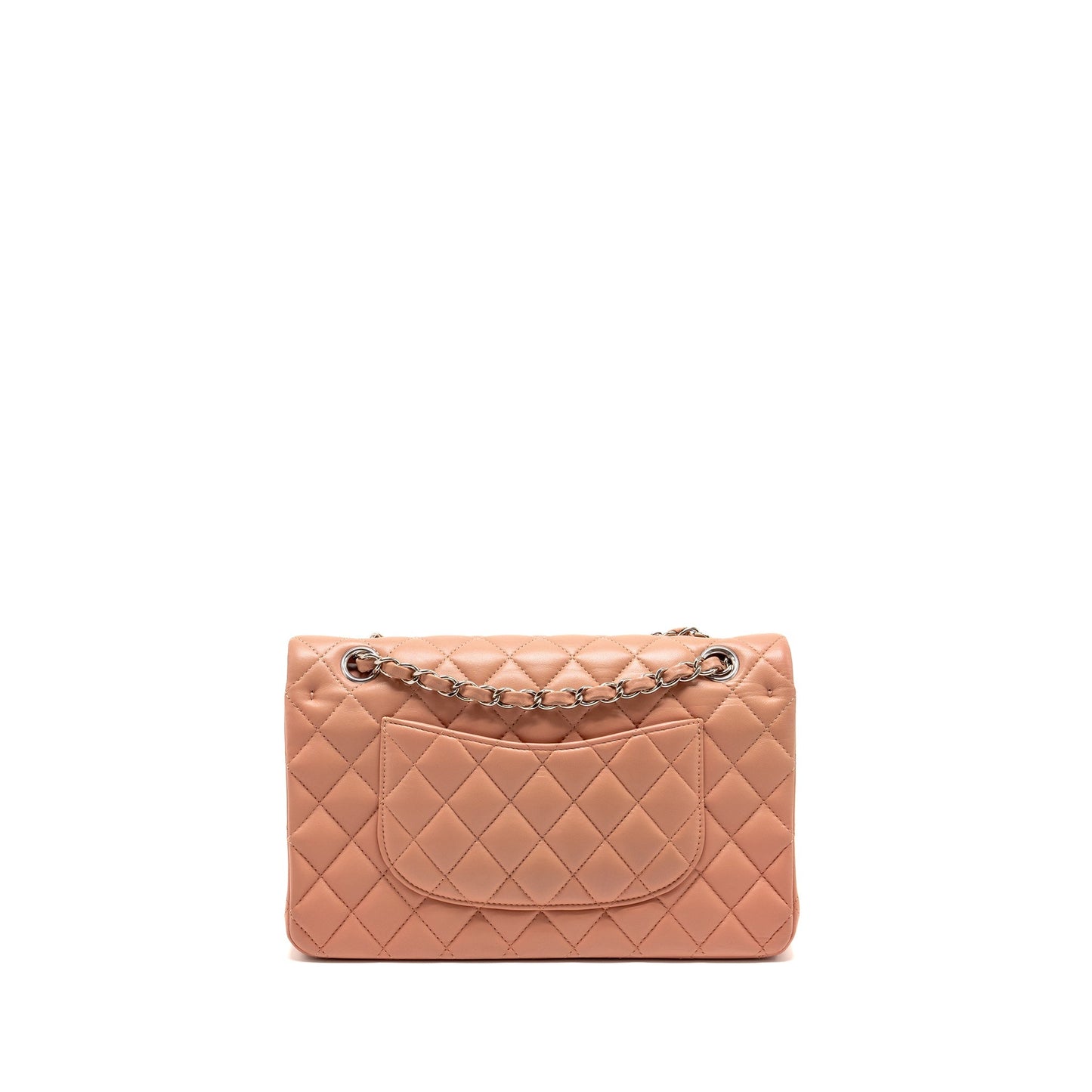 Chanel Classic Double flap lambskin SHW microchip Pink Shoulder Bag