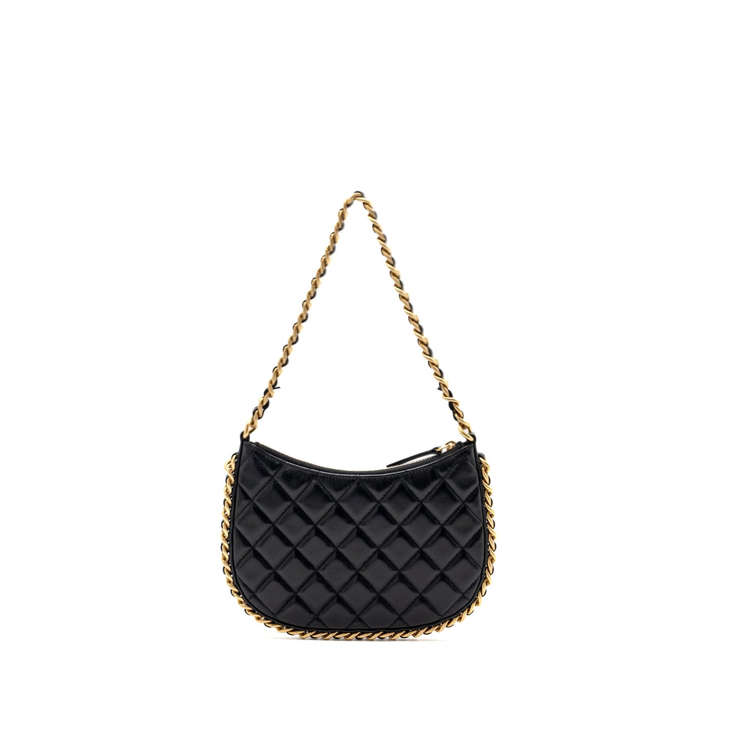 Chanel Hobo Lambskin GHW Microchip Black Shoulder Bag