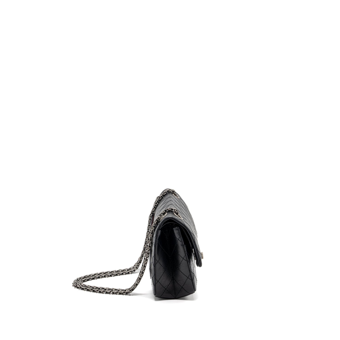 Chanel 2.55 Reissue Flap Aged Calfskin Ruthenium Black Small Shoulder Bag Ruthenium Hardwaremicrochip