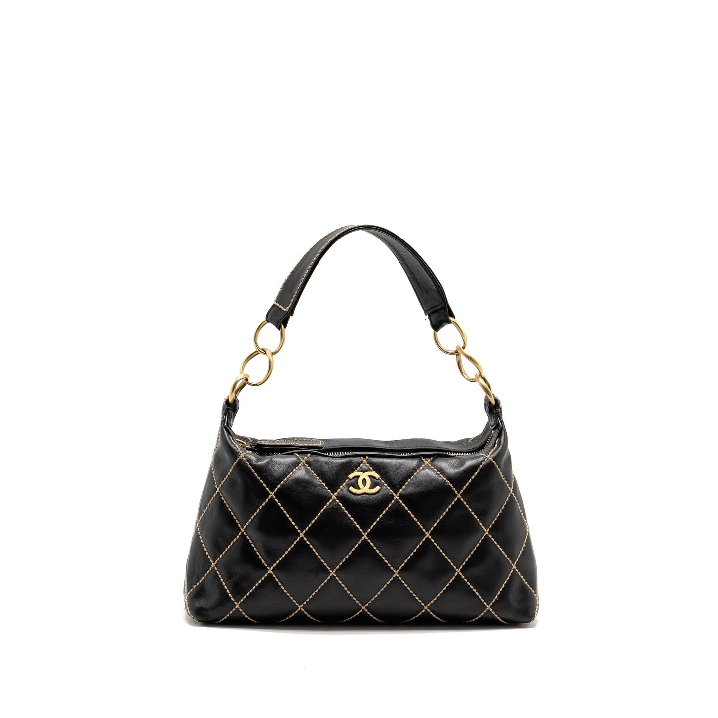 Chanel Wild Stitch Calfskin GHW Black Shoulder Bag Ghw 1