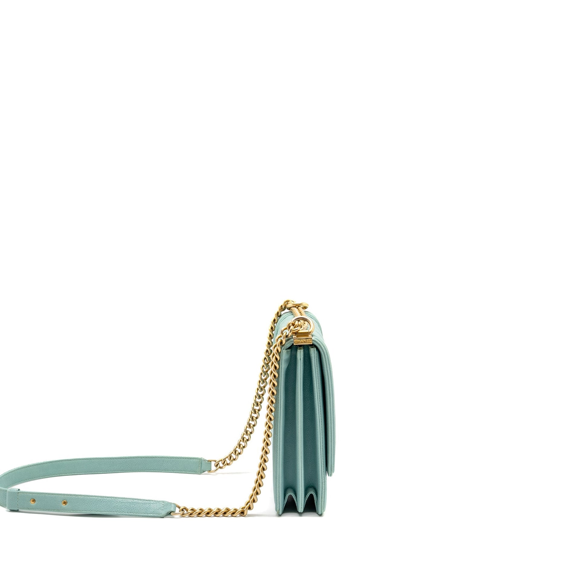 Chanel North South Boy Caviar Light GHW Blue Handbag Ghw 1